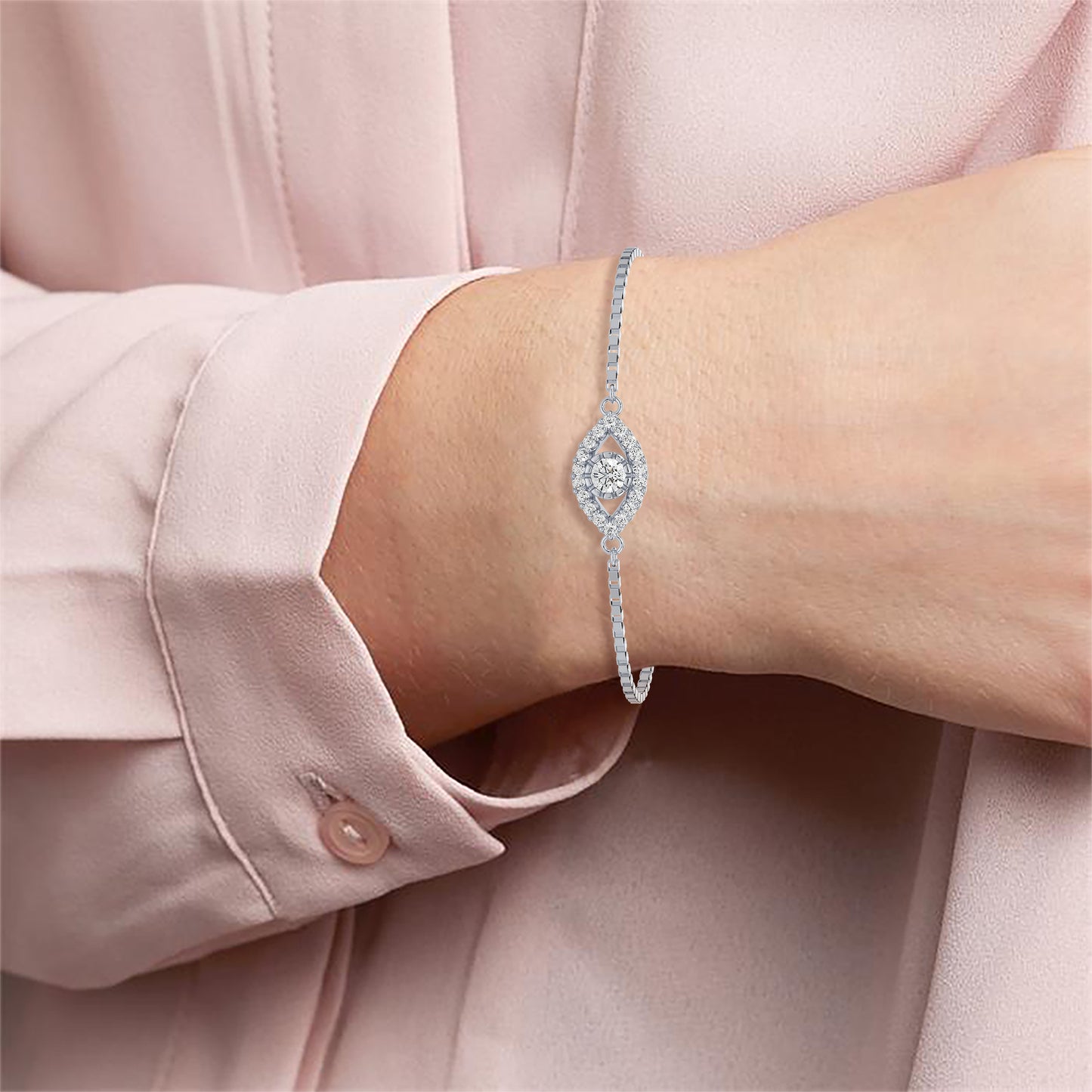 Half Bezel Solitaire Bracelet