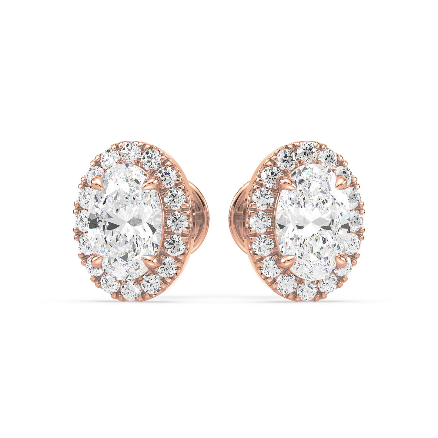 Oval Halo Studs