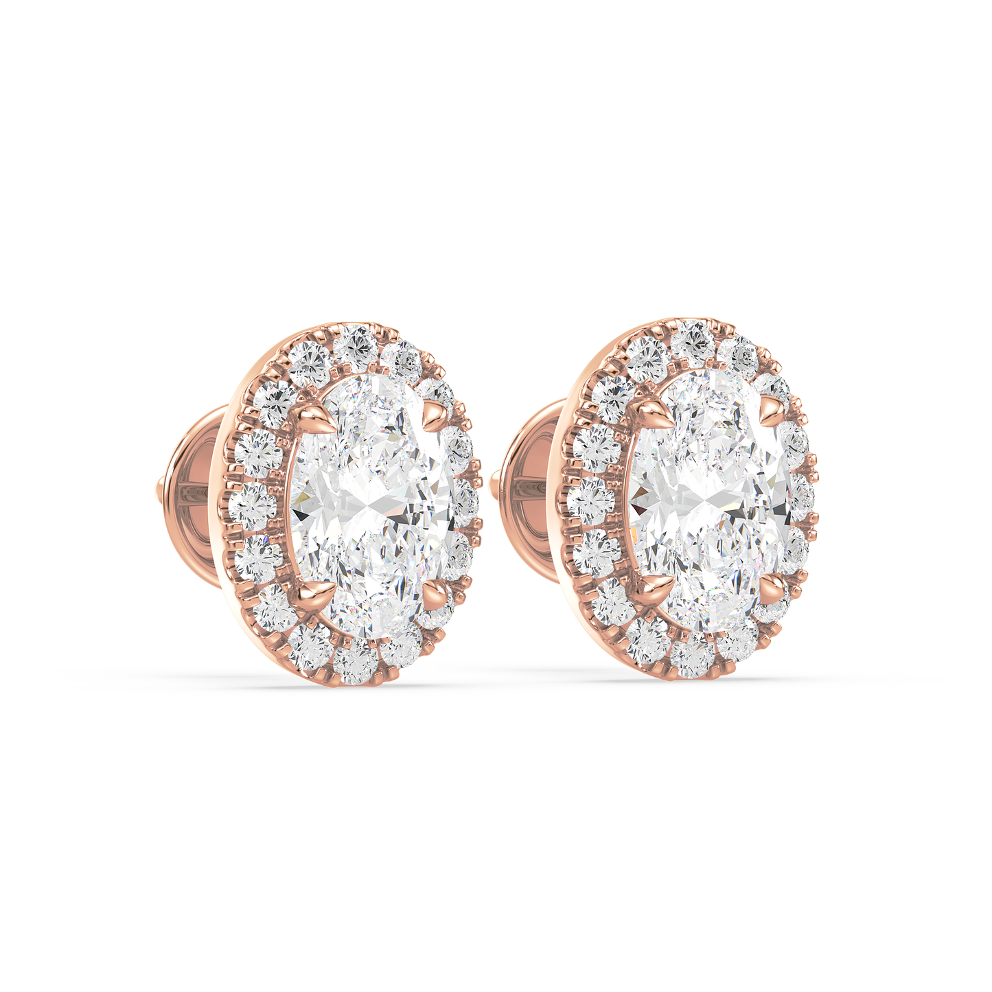 Oval Halo Studs