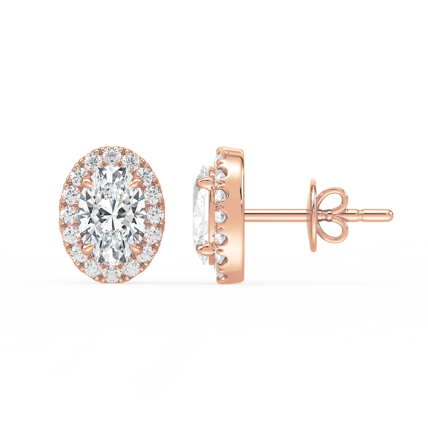 Oval Halo Studs