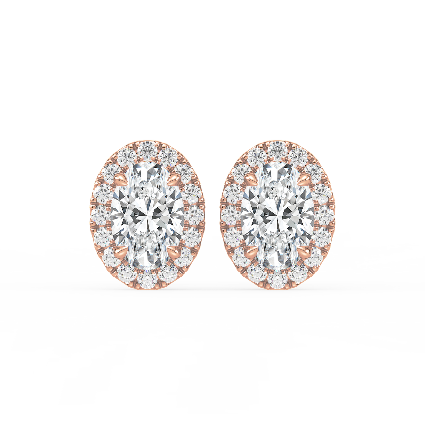 Oval Halo Studs