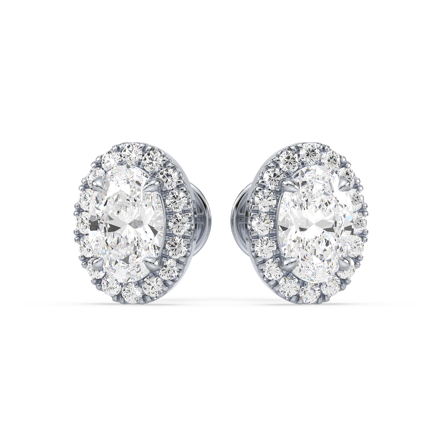 Oval Halo Studs