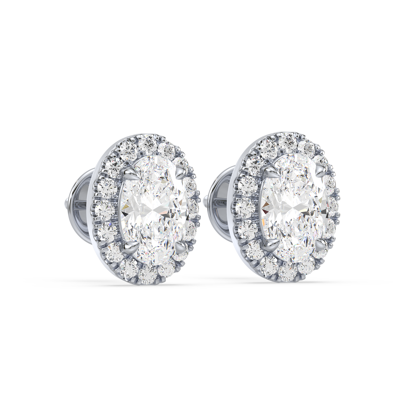 Oval Halo Studs