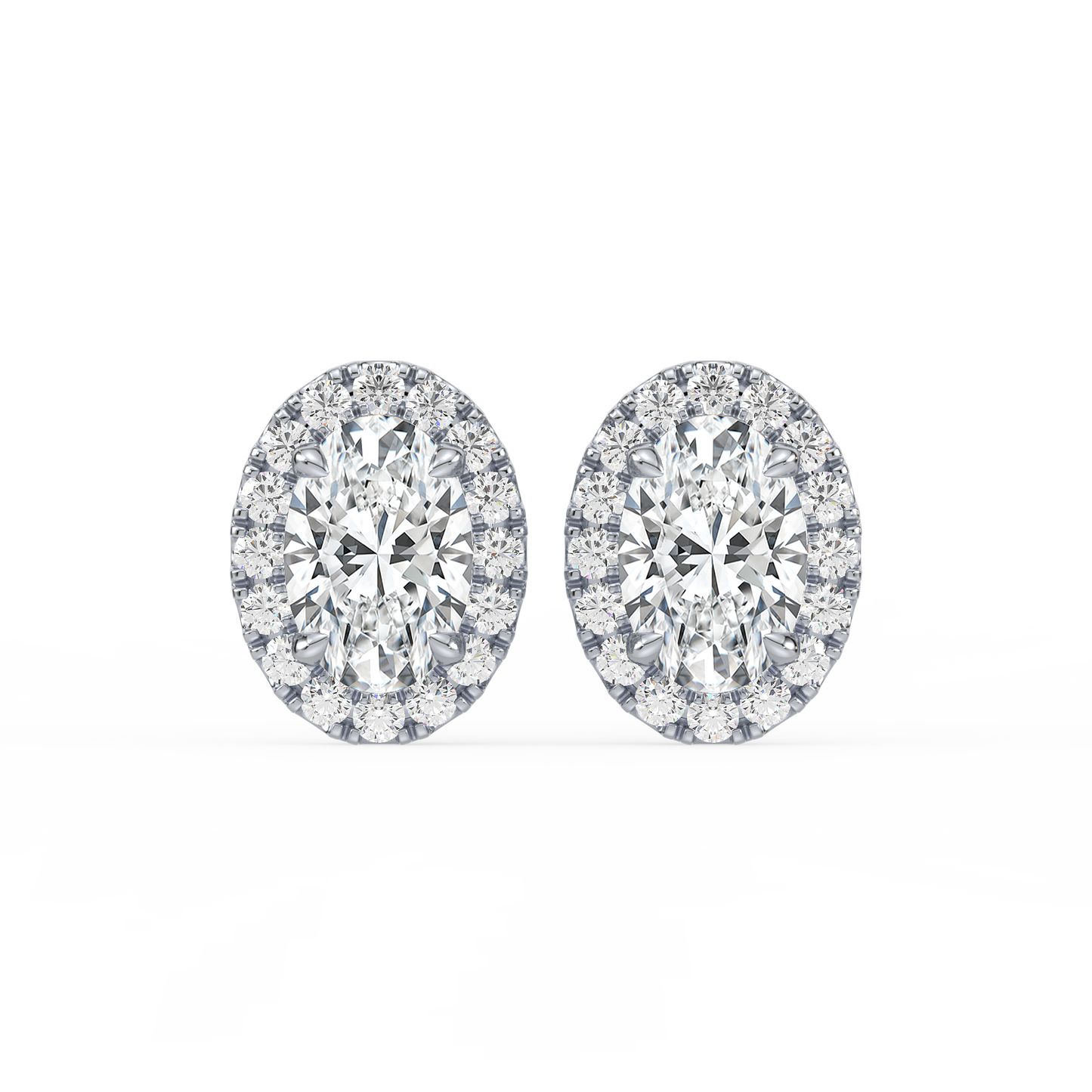 Oval Halo Studs