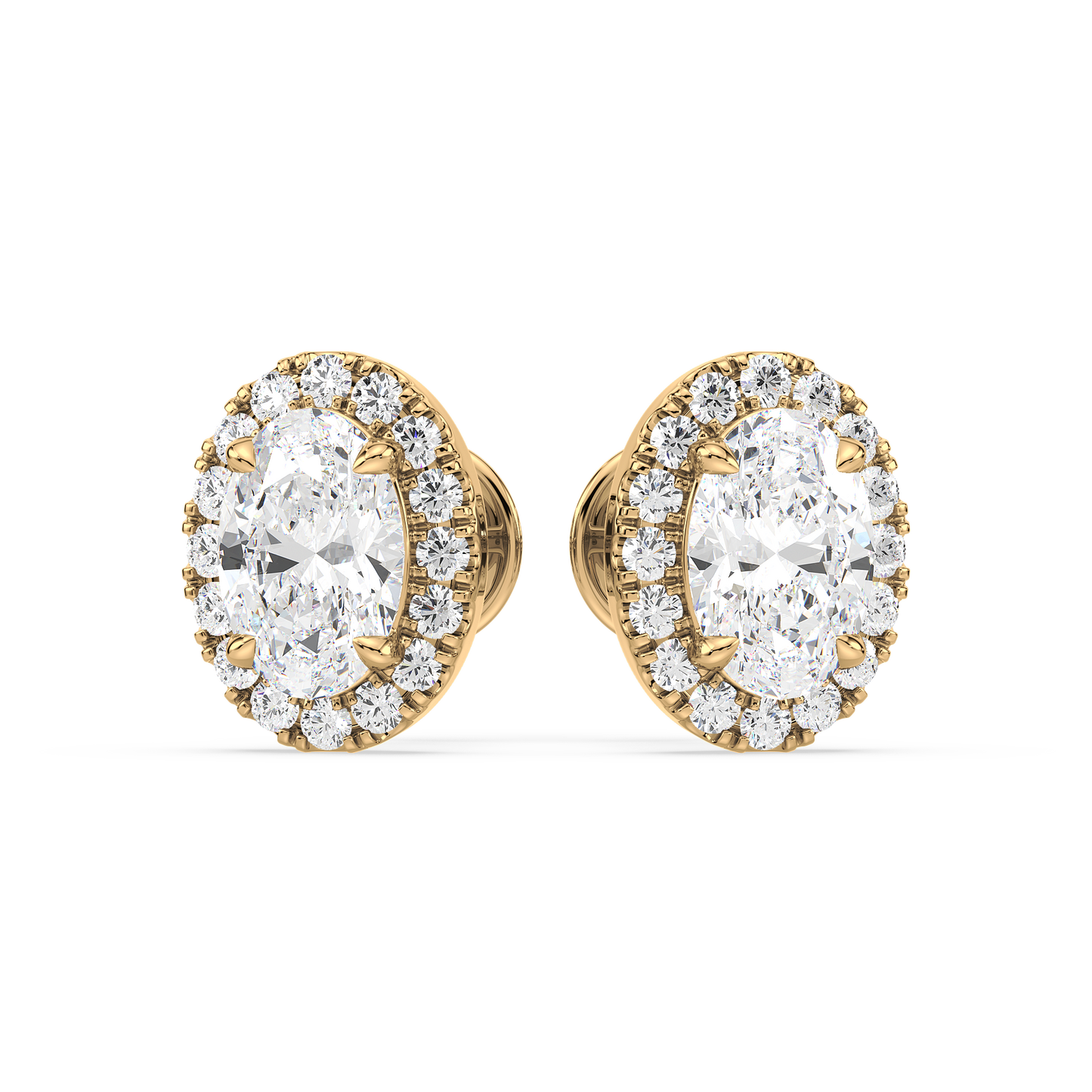 Oval Halo Studs