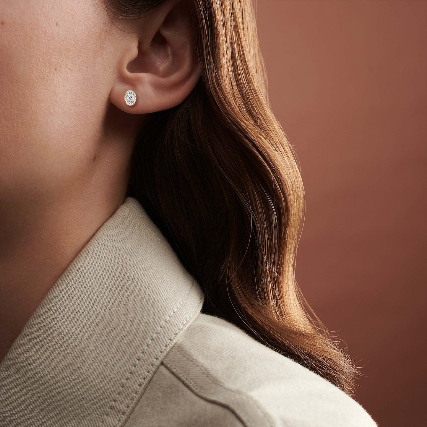 Oval Halo Studs