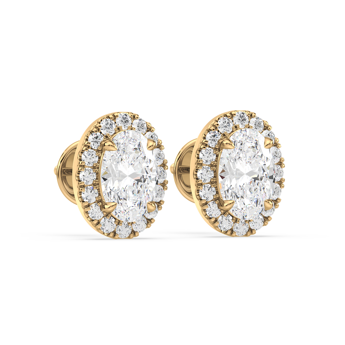 Oval Halo Studs