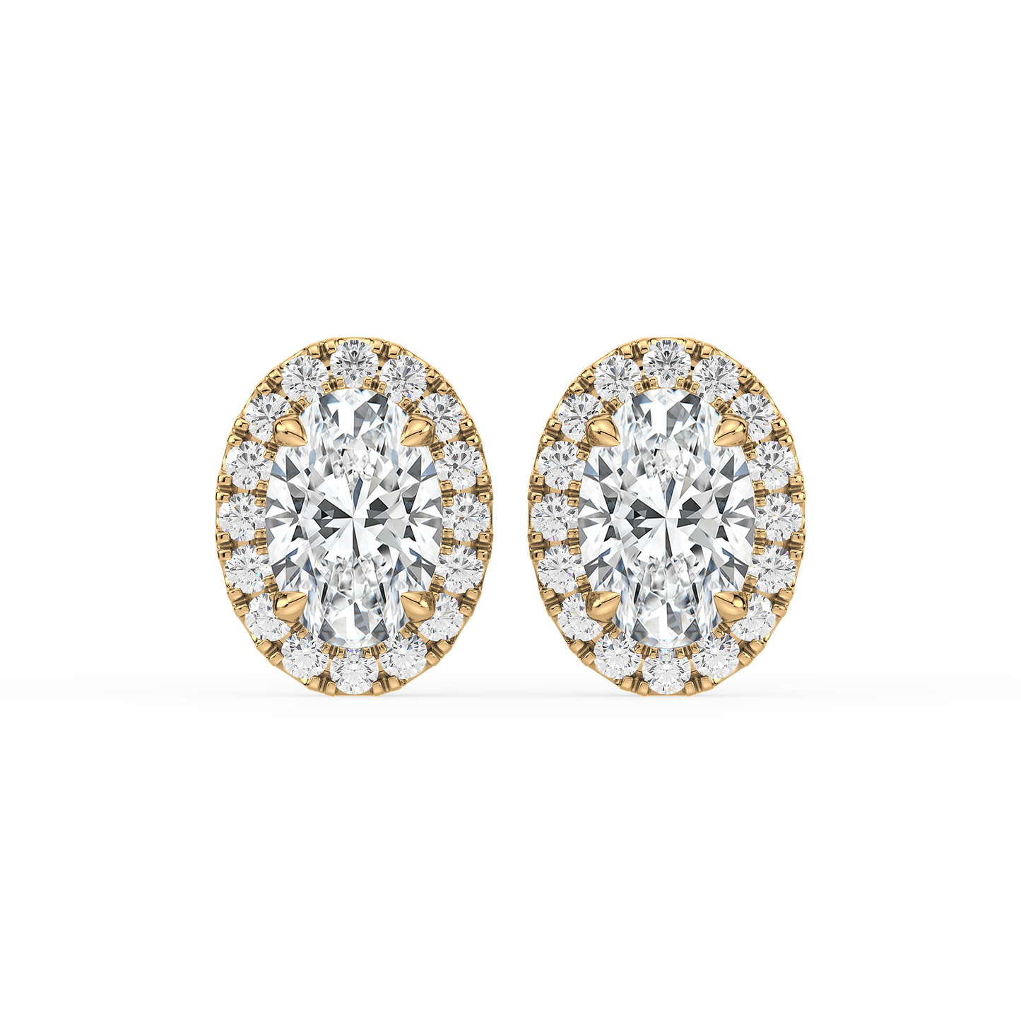 Oval Halo Studs