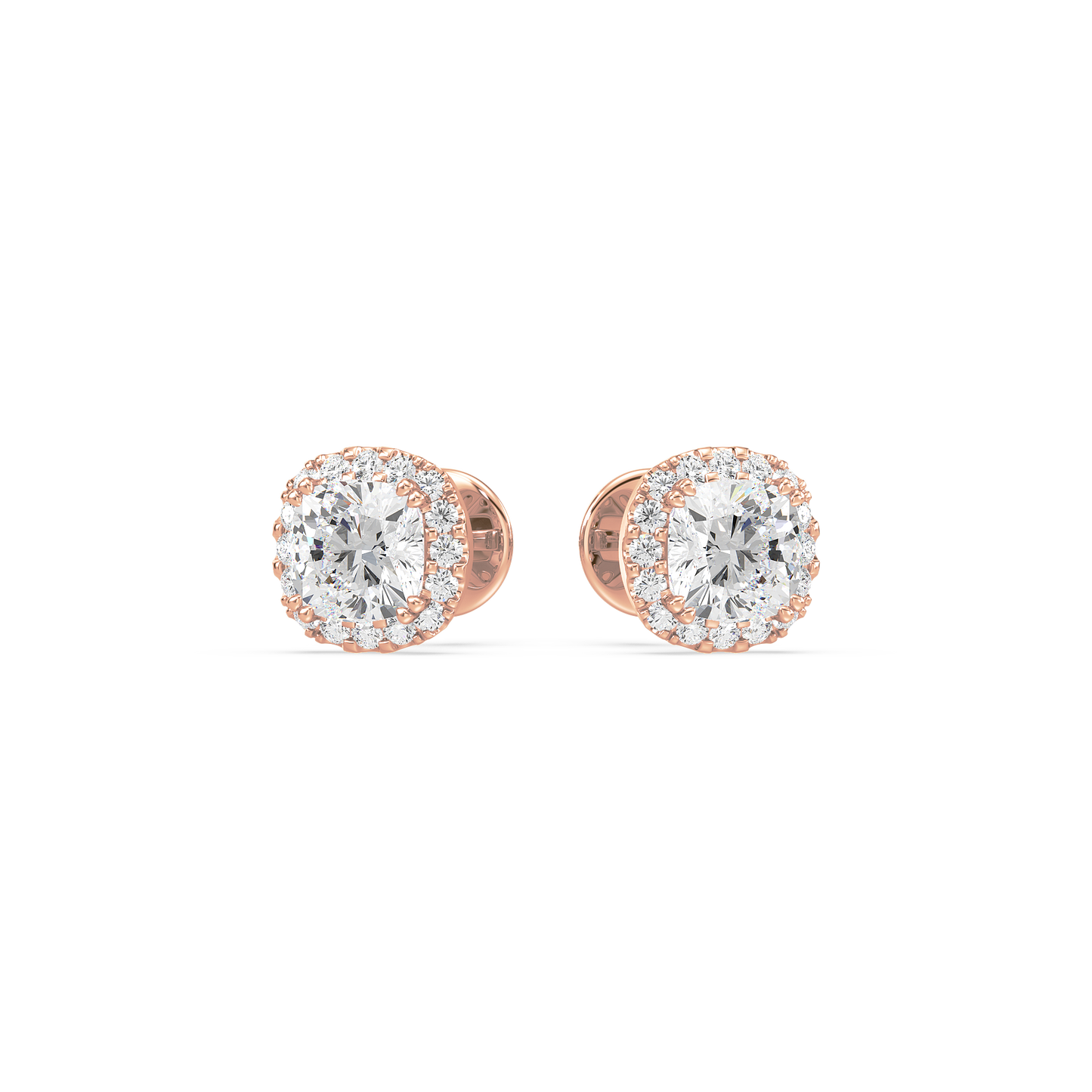 Cushion Halo Studs