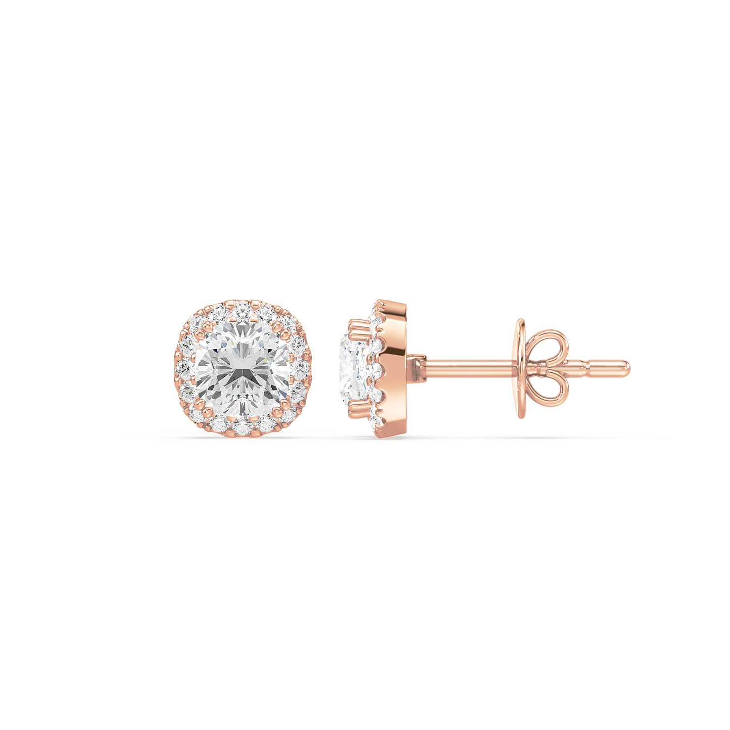 Cushion Halo Studs