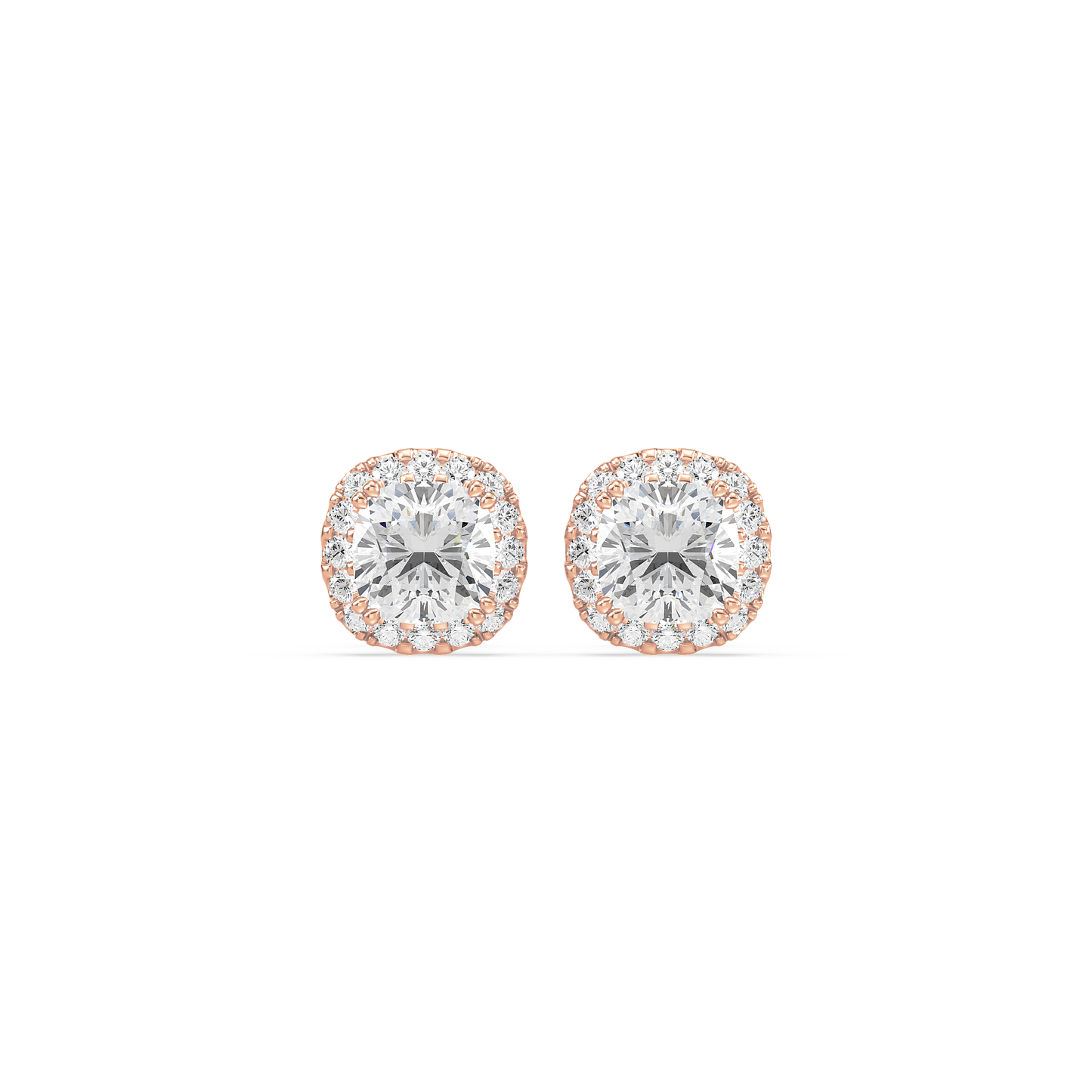 Cushion Halo Studs