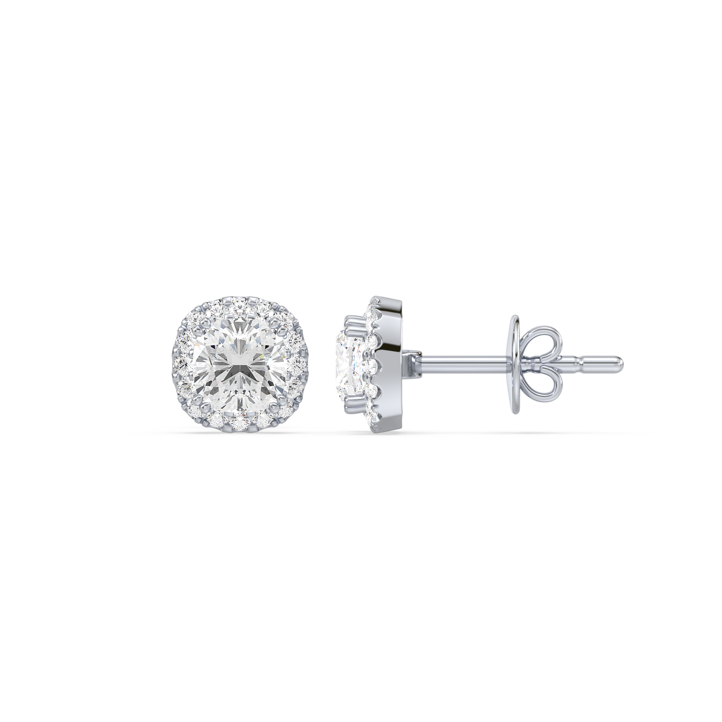 Cushion Halo Studs