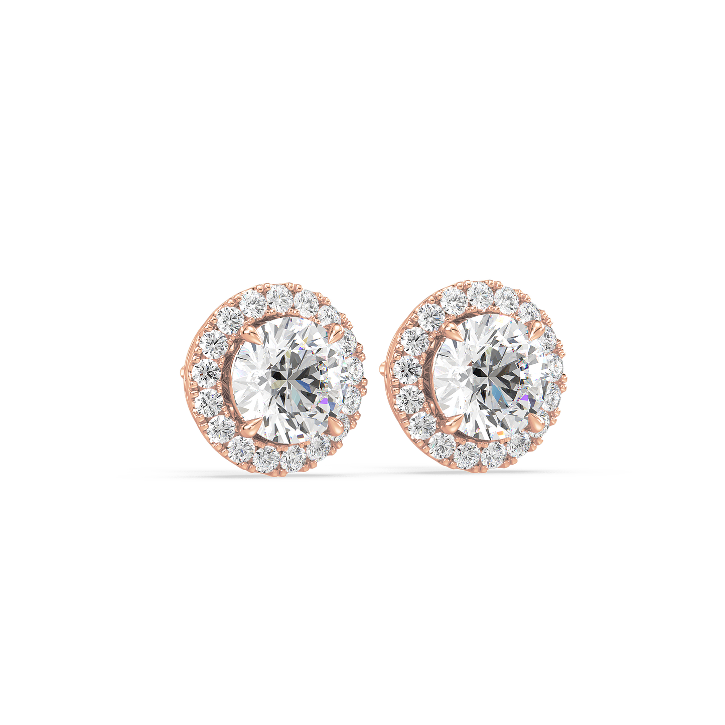 Solitaire Halo Studs