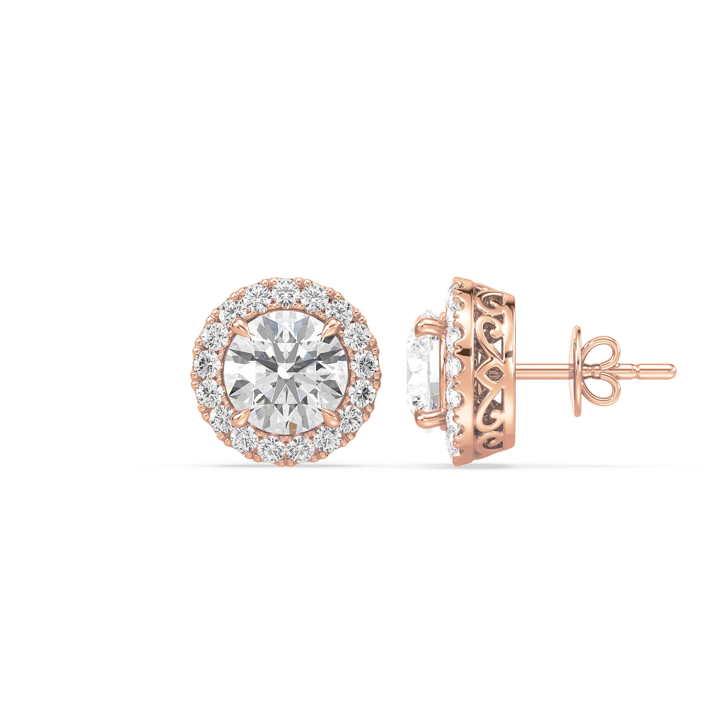 Solitaire Halo Studs
