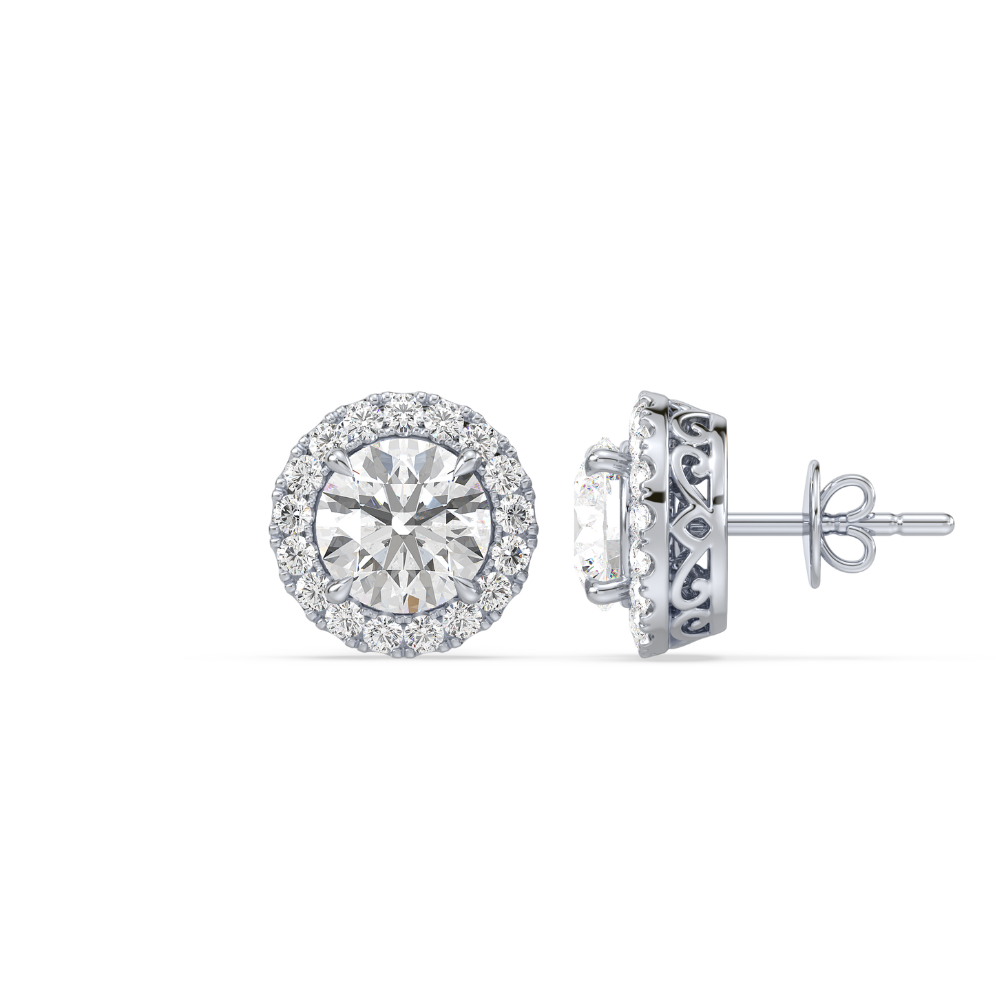 Solitaire Halo Studs