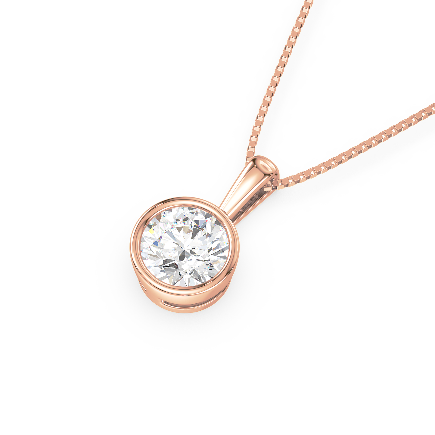 1 CT Round Bezel Pendant