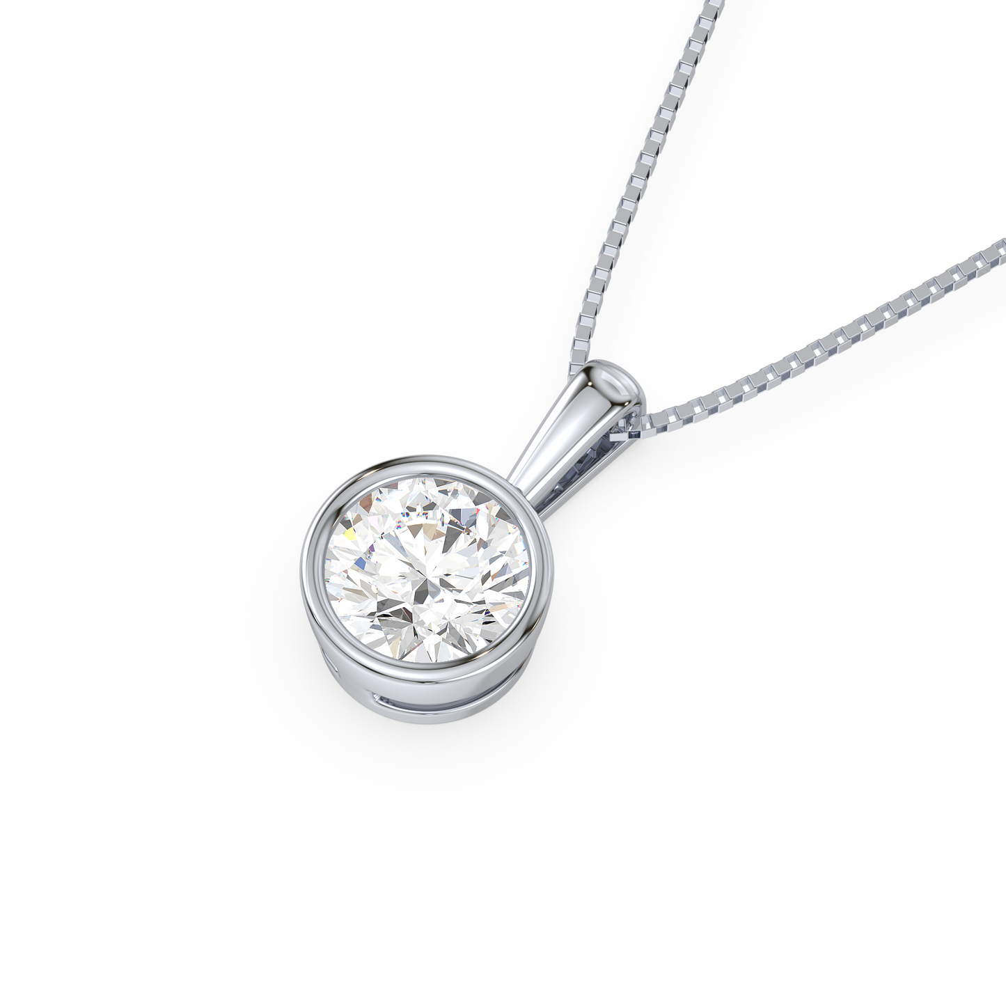 1 CT Round Bezel Pendant
