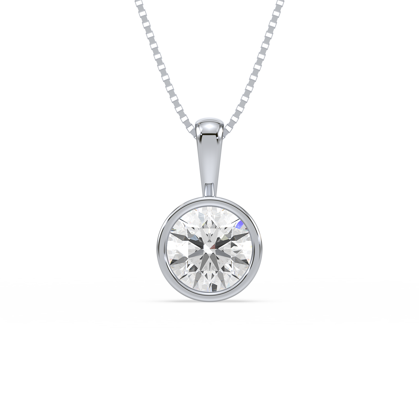 1 CT Round Bezel Pendant