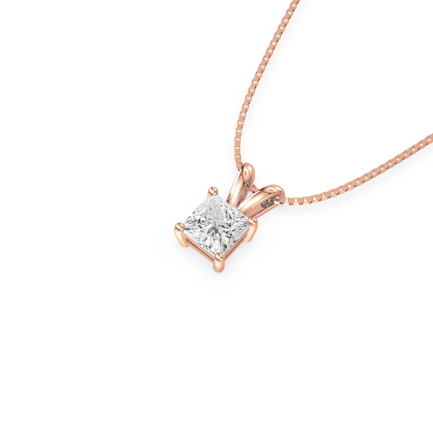 Princess Solitaire Drop Pendant
