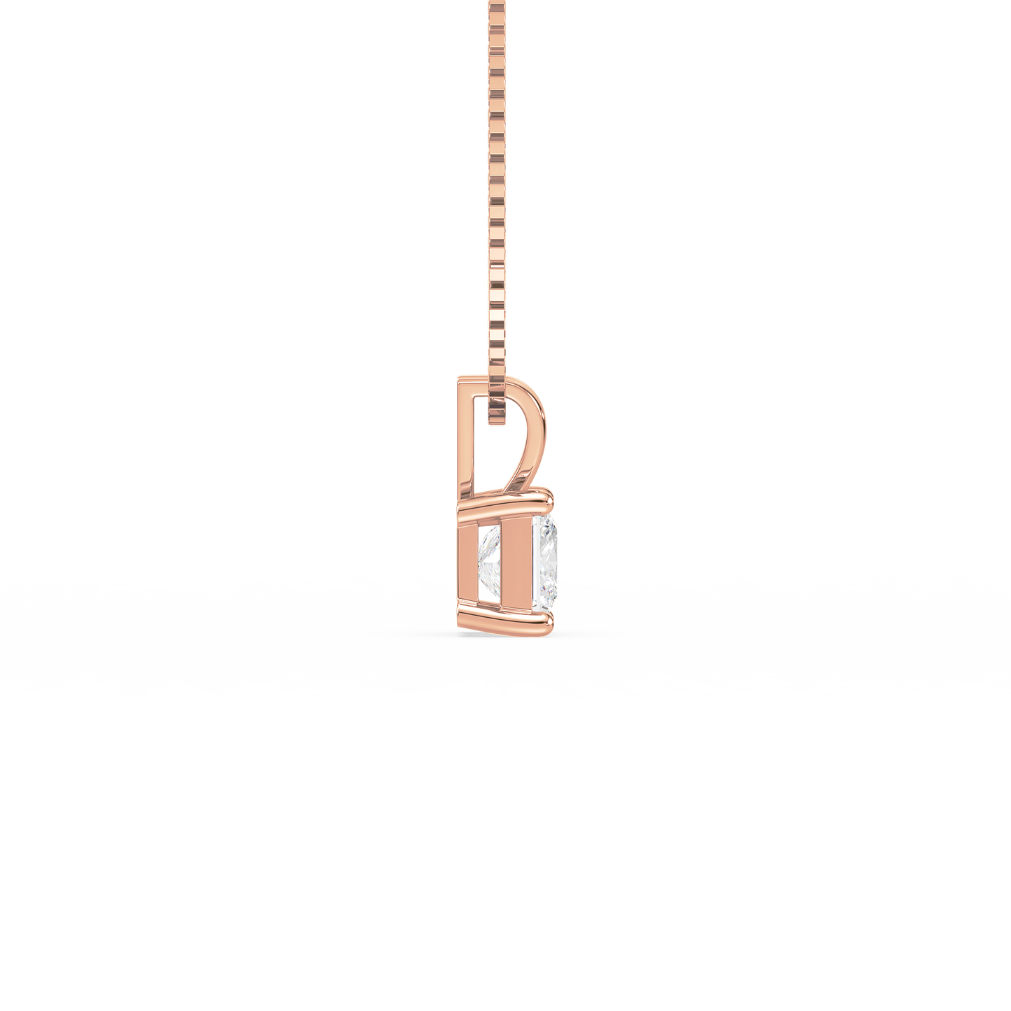 Princess Solitaire Drop Pendant