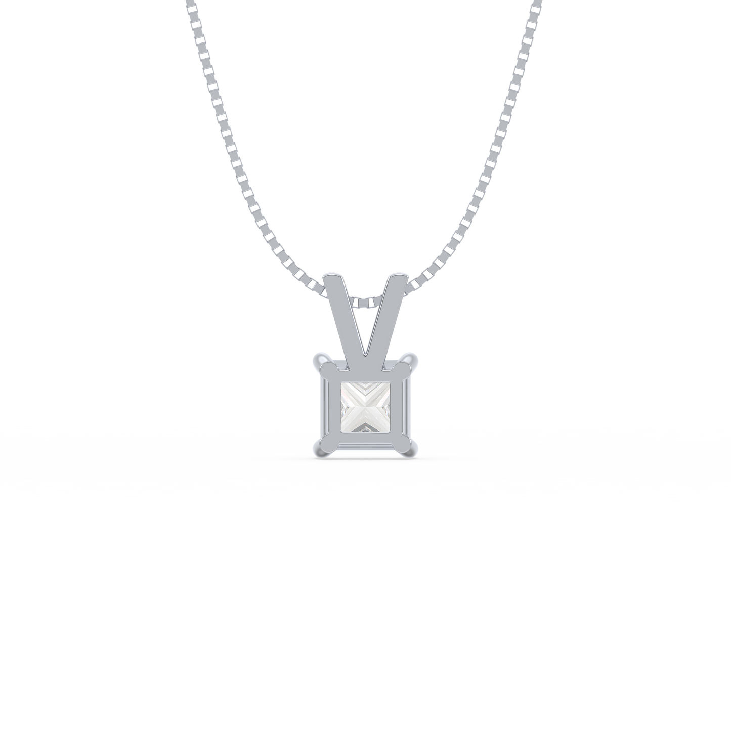 Princess Solitaire Drop Pendant