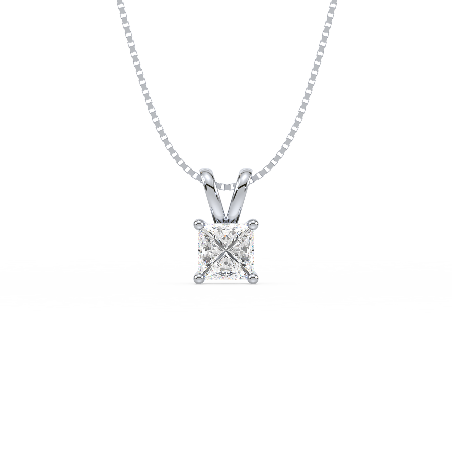 Princess Solitaire Drop Pendant