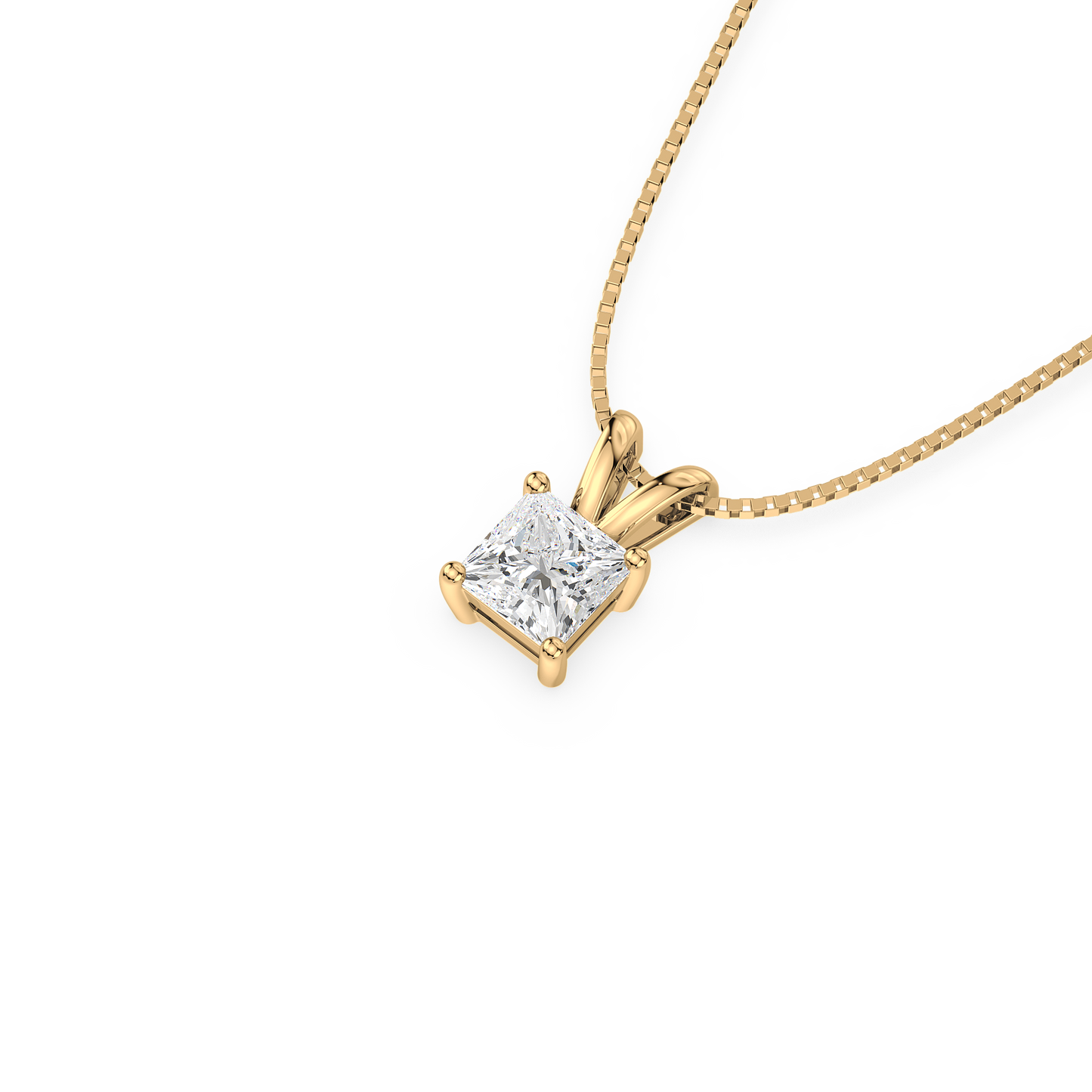 Princess Solitaire Drop Pendant