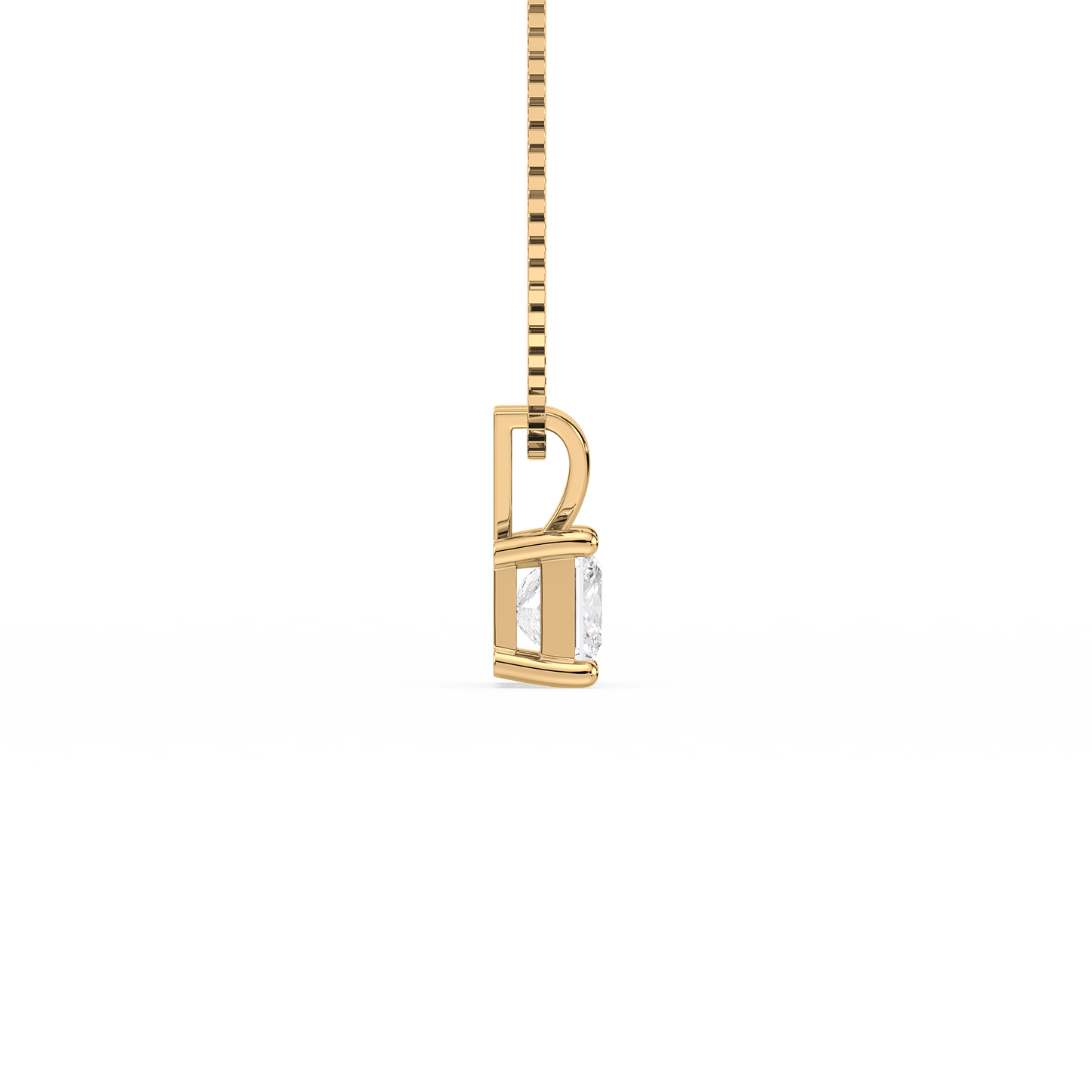 Princess Solitaire Drop Pendant