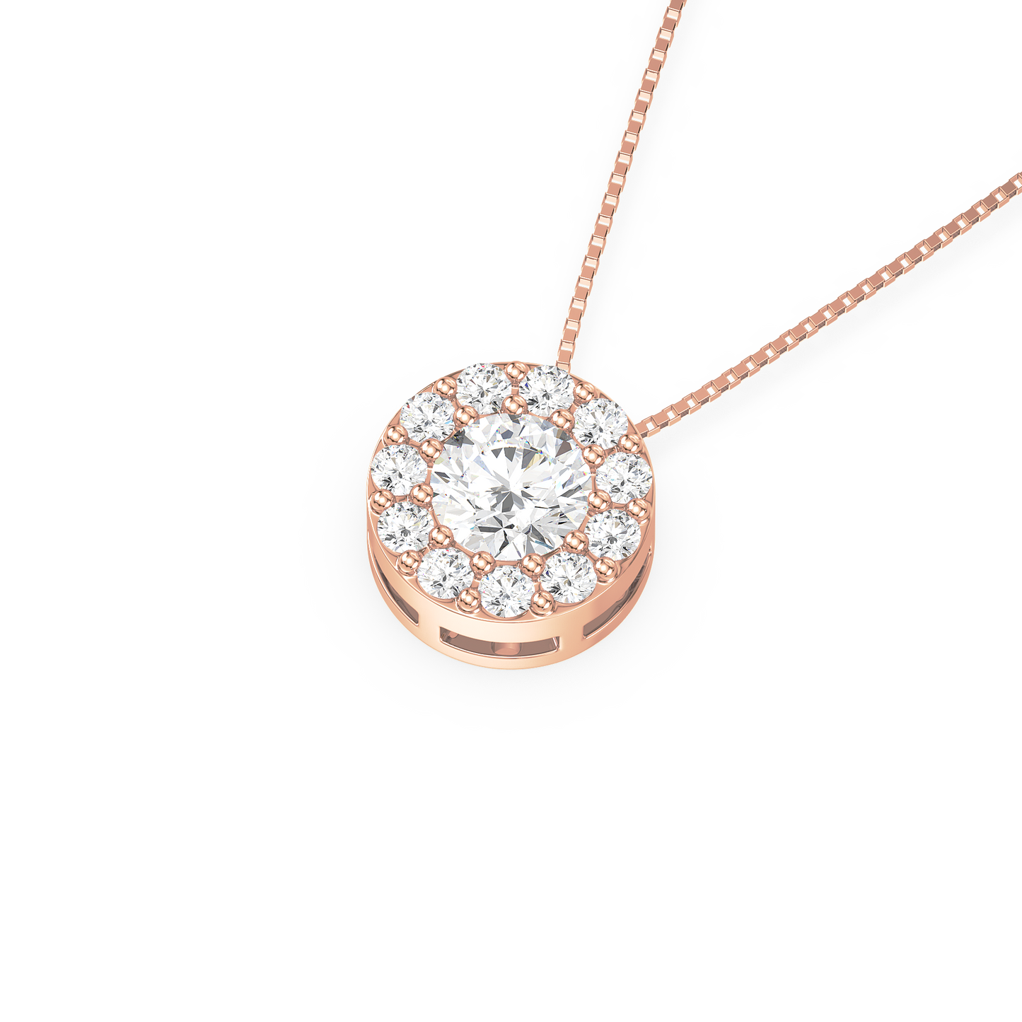 Round Blossom Halo Pendant