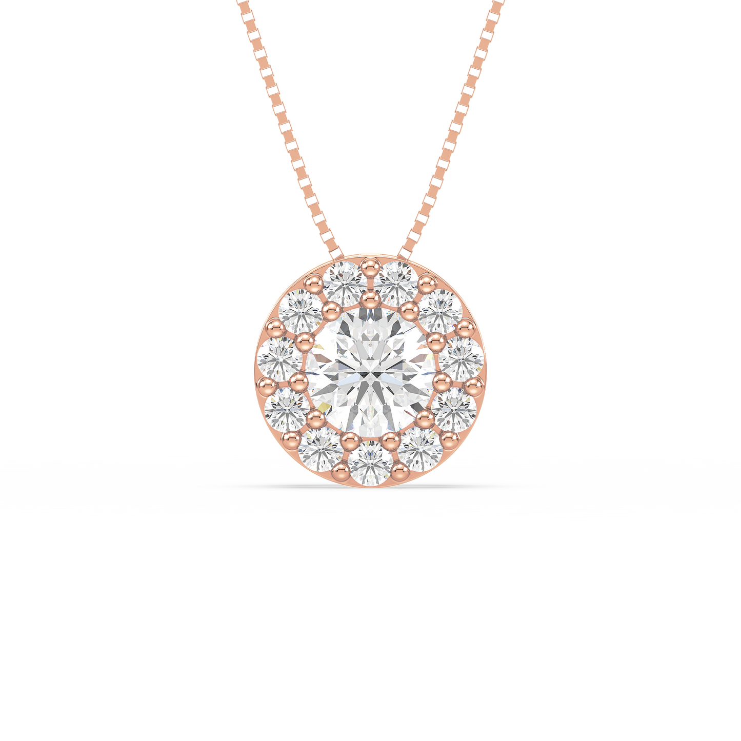 Round Blossom Halo Pendant