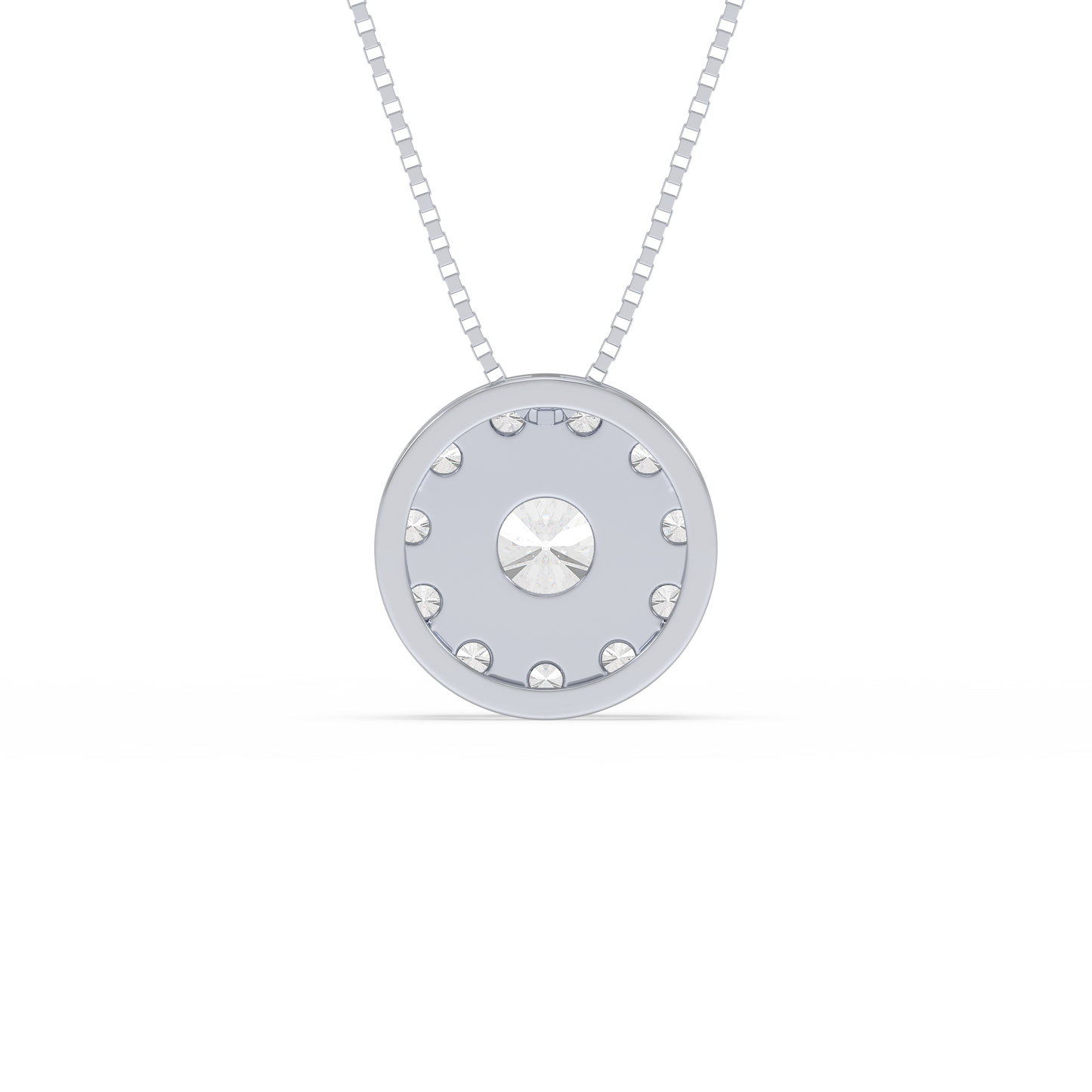 Round Blossom Halo Pendant