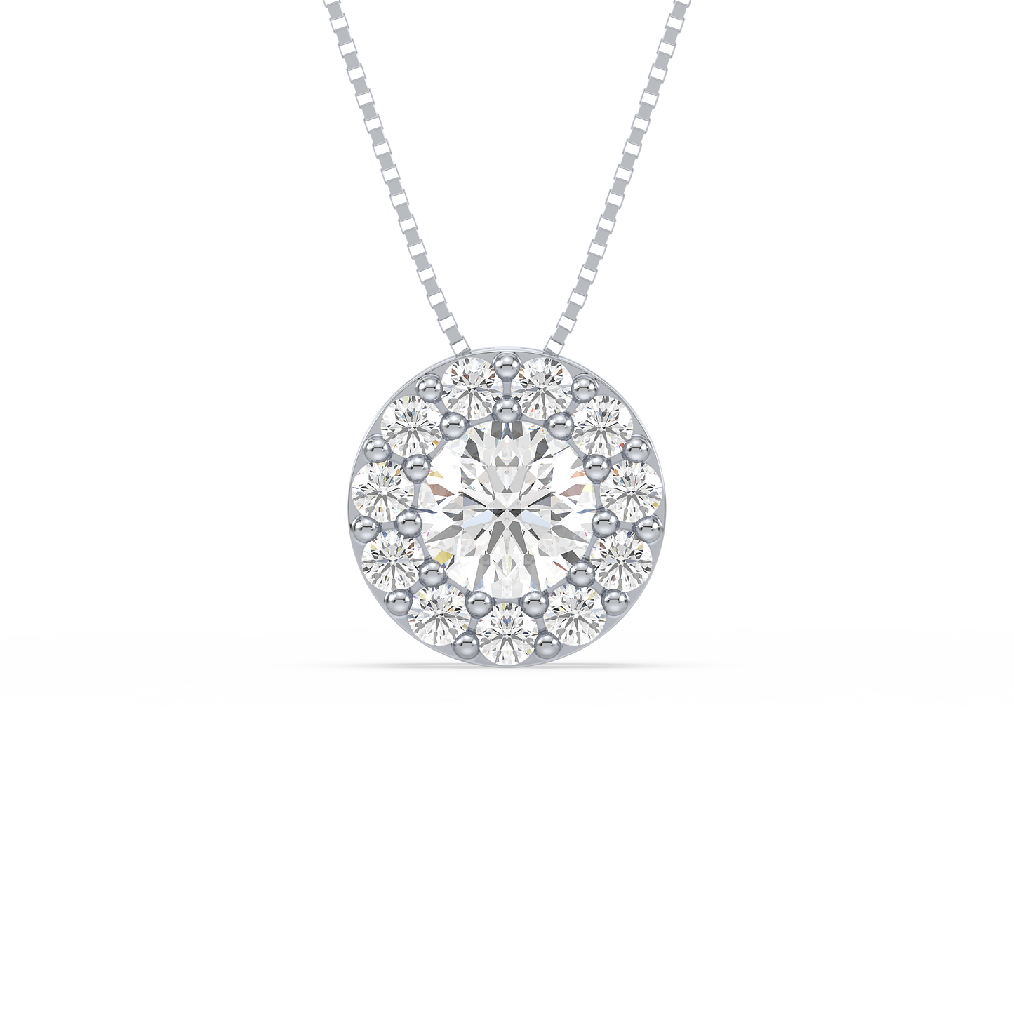 Round Blossom Halo Pendant