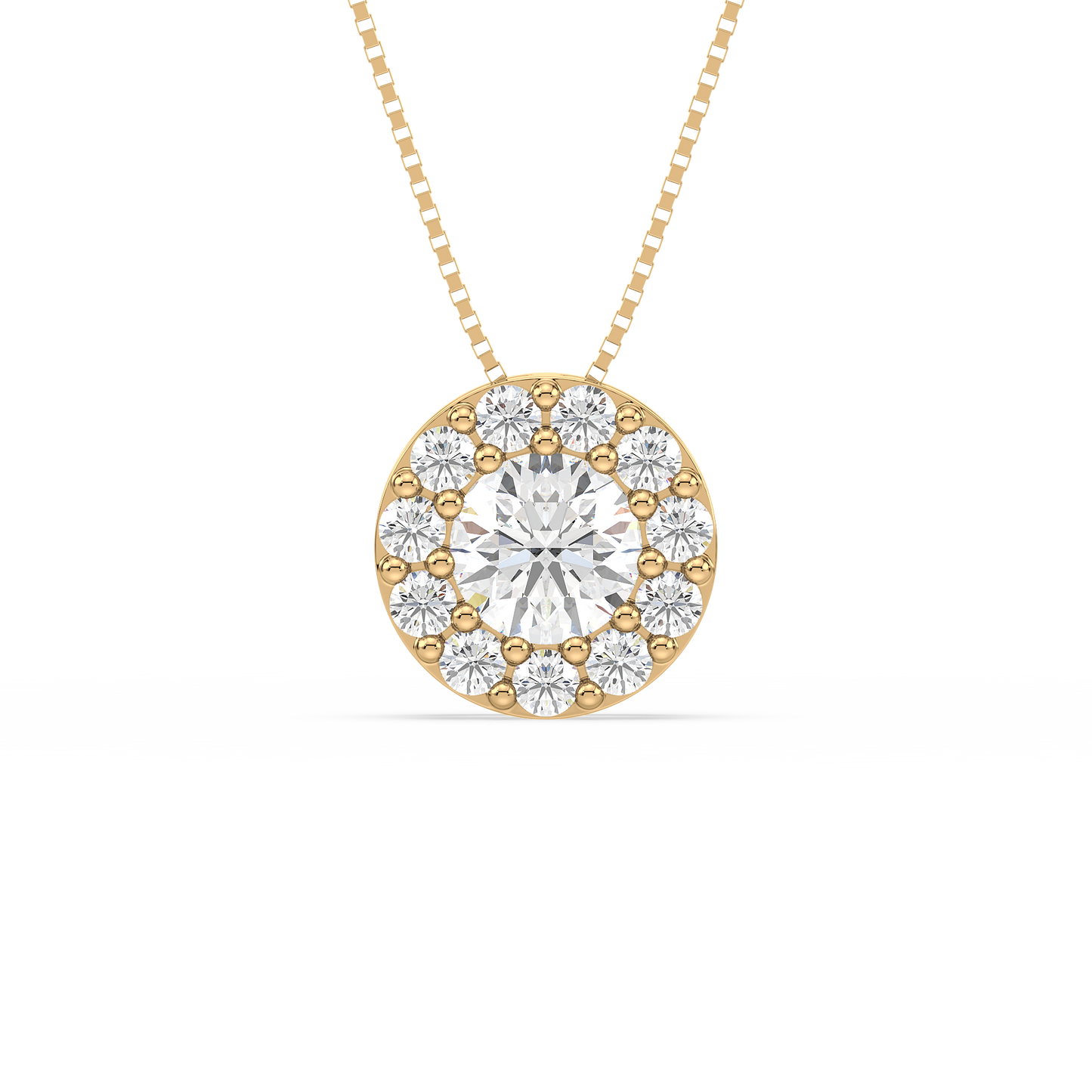 Round Blossom Halo Pendant