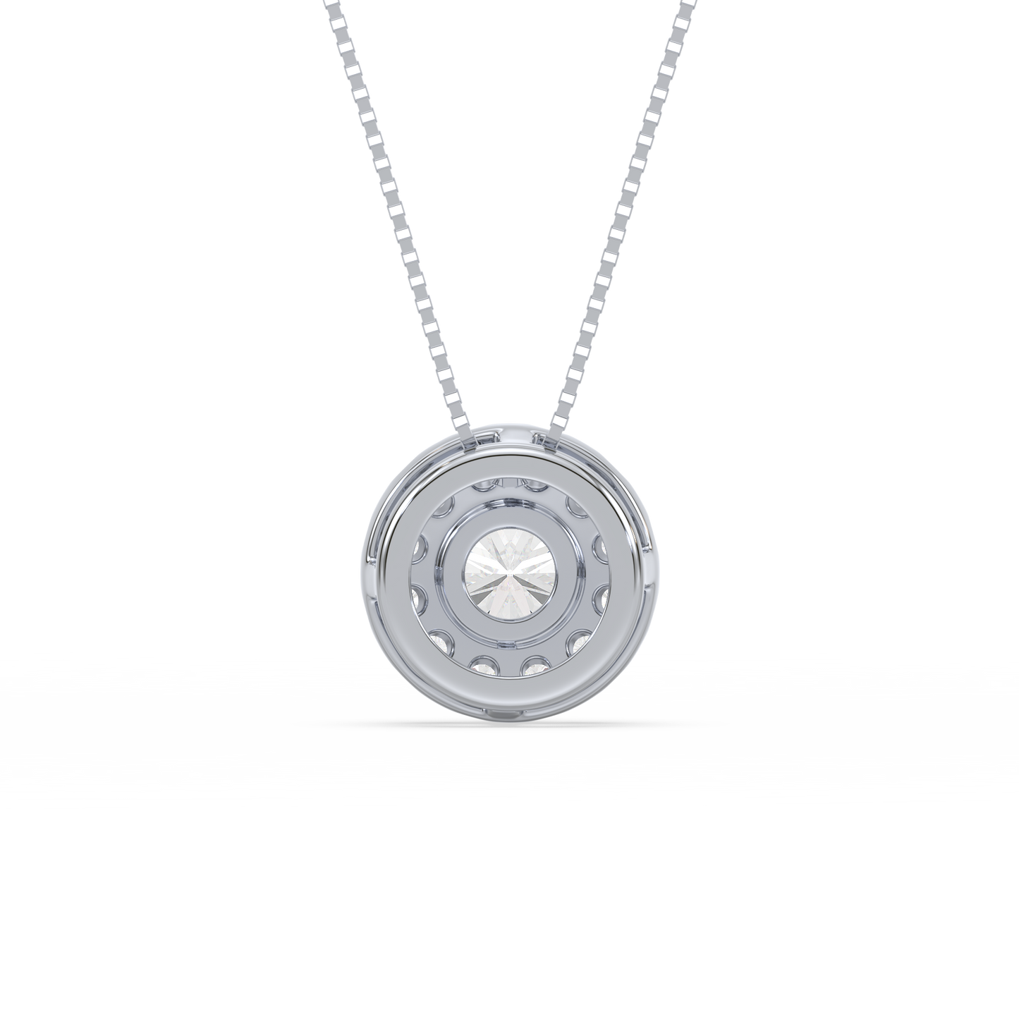 Round Solitaire Halo Pendant
