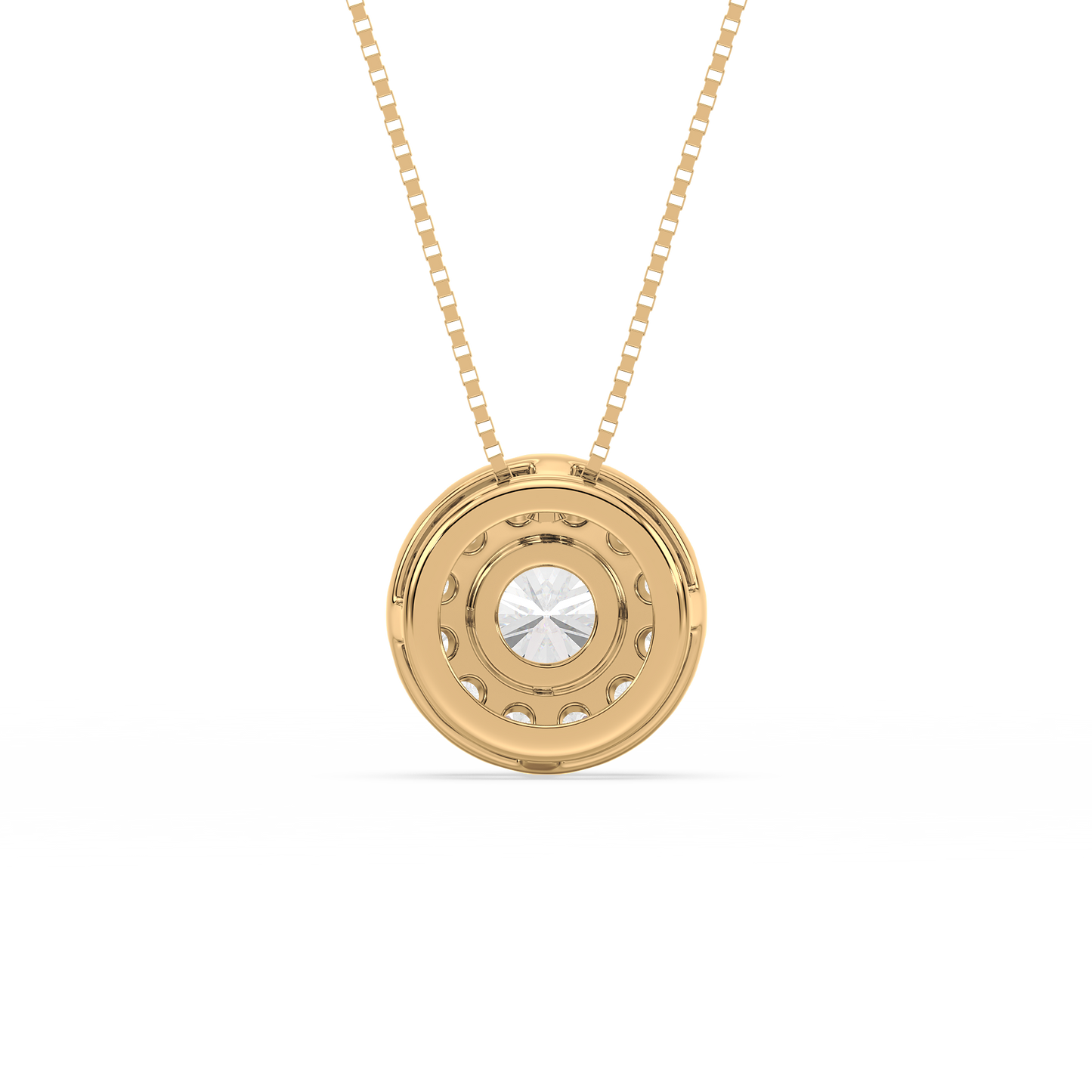 Round Solitaire Halo Pendant