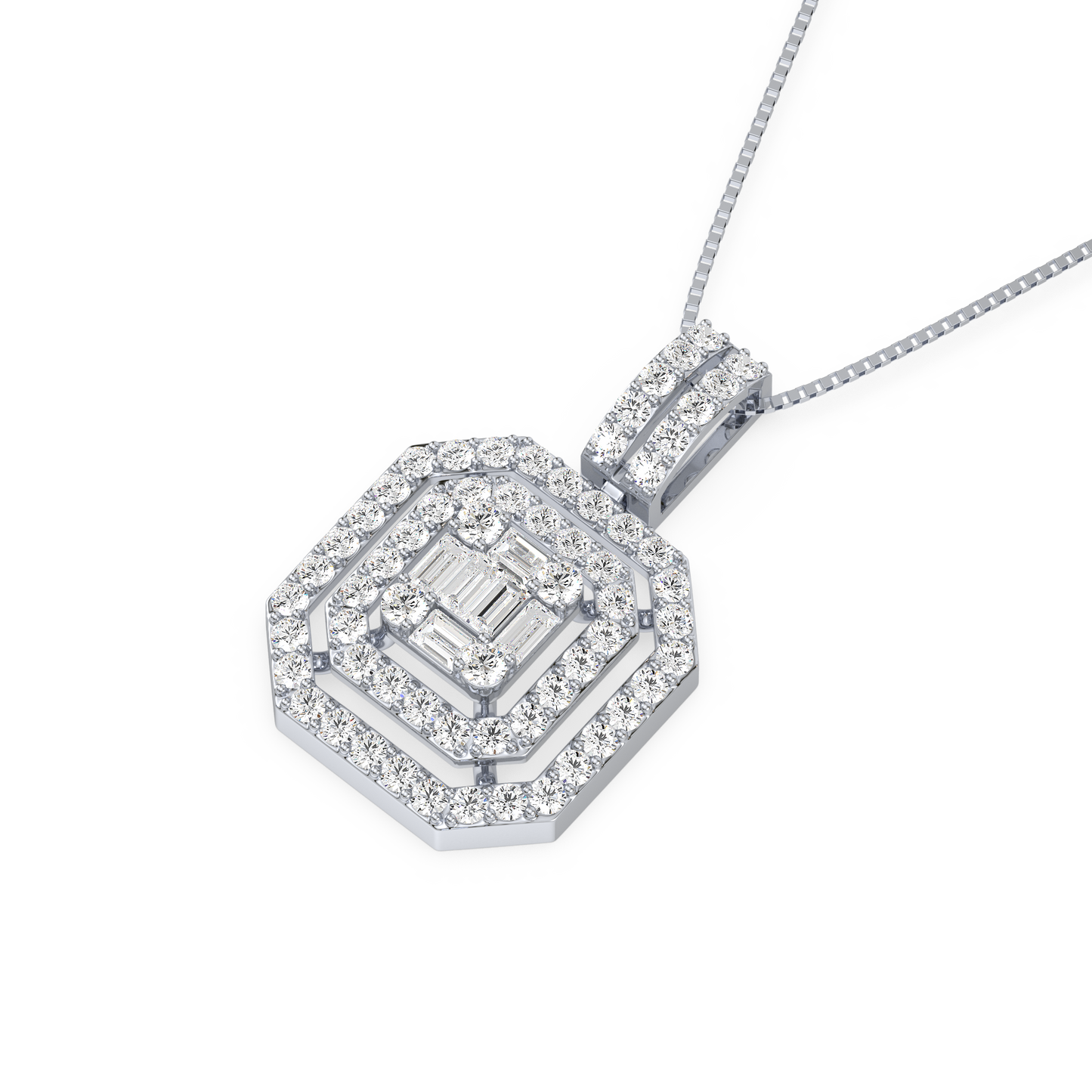 Baguette Solitaire Pendant