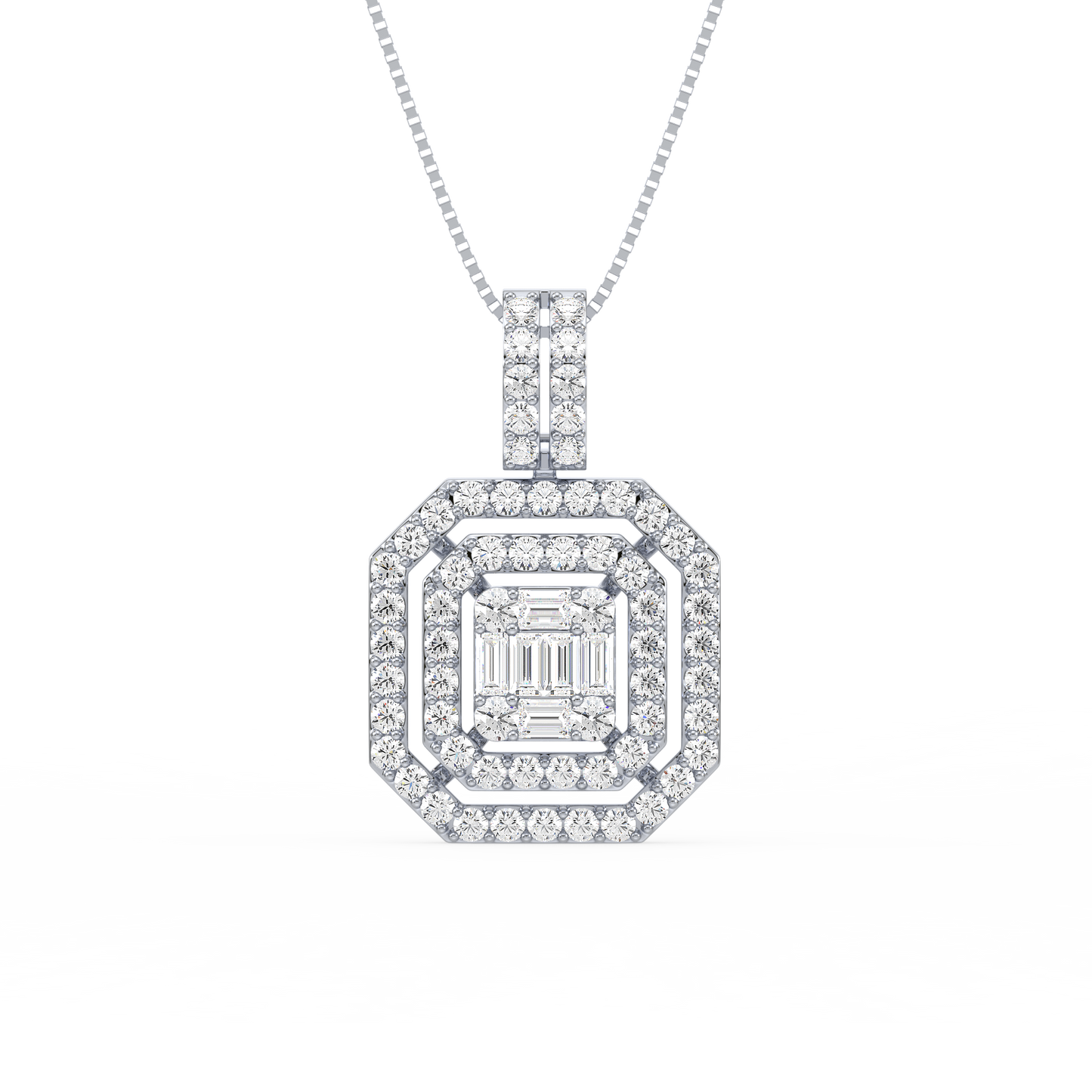 Baguette Solitaire Pendant