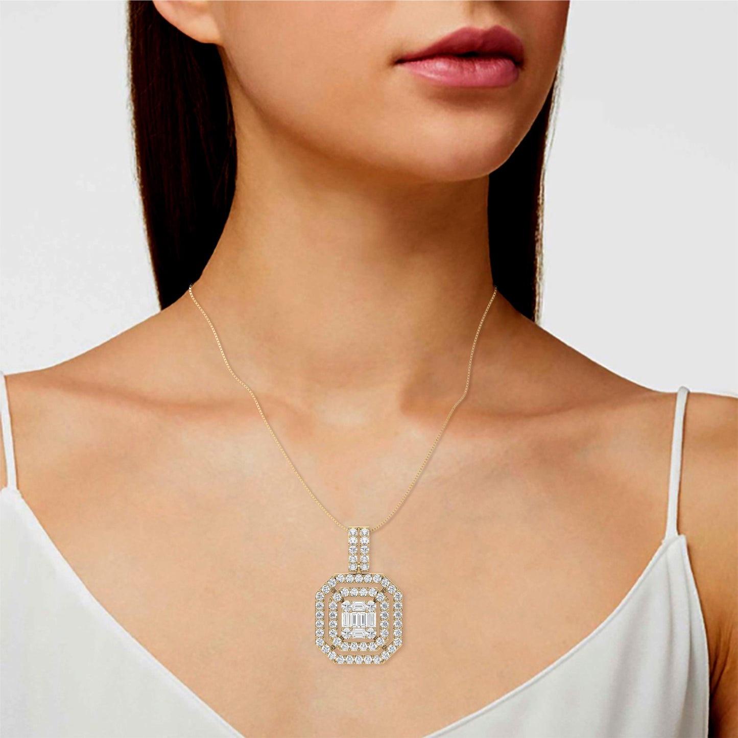 Baguette Solitaire Pendant