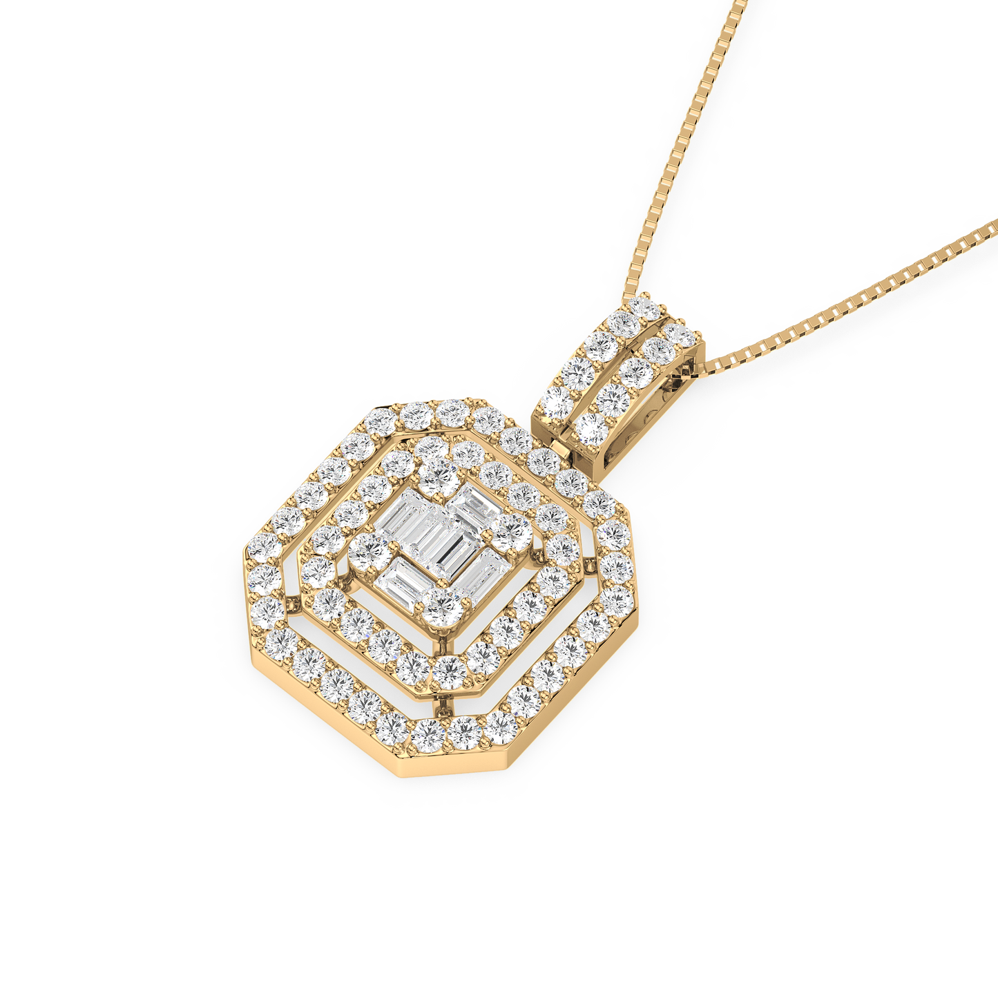 Baguette Solitaire Pendant