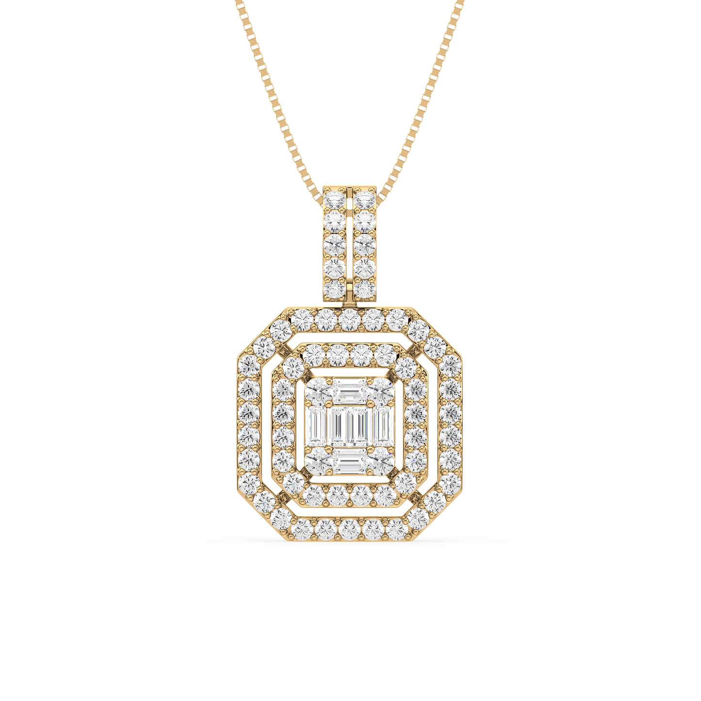 Baguette Solitaire Pendant