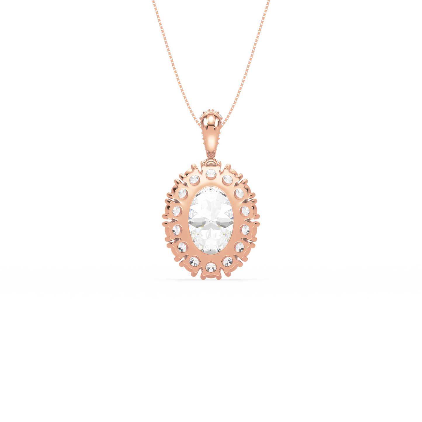 Large Blue Oval Solitaire Pendant