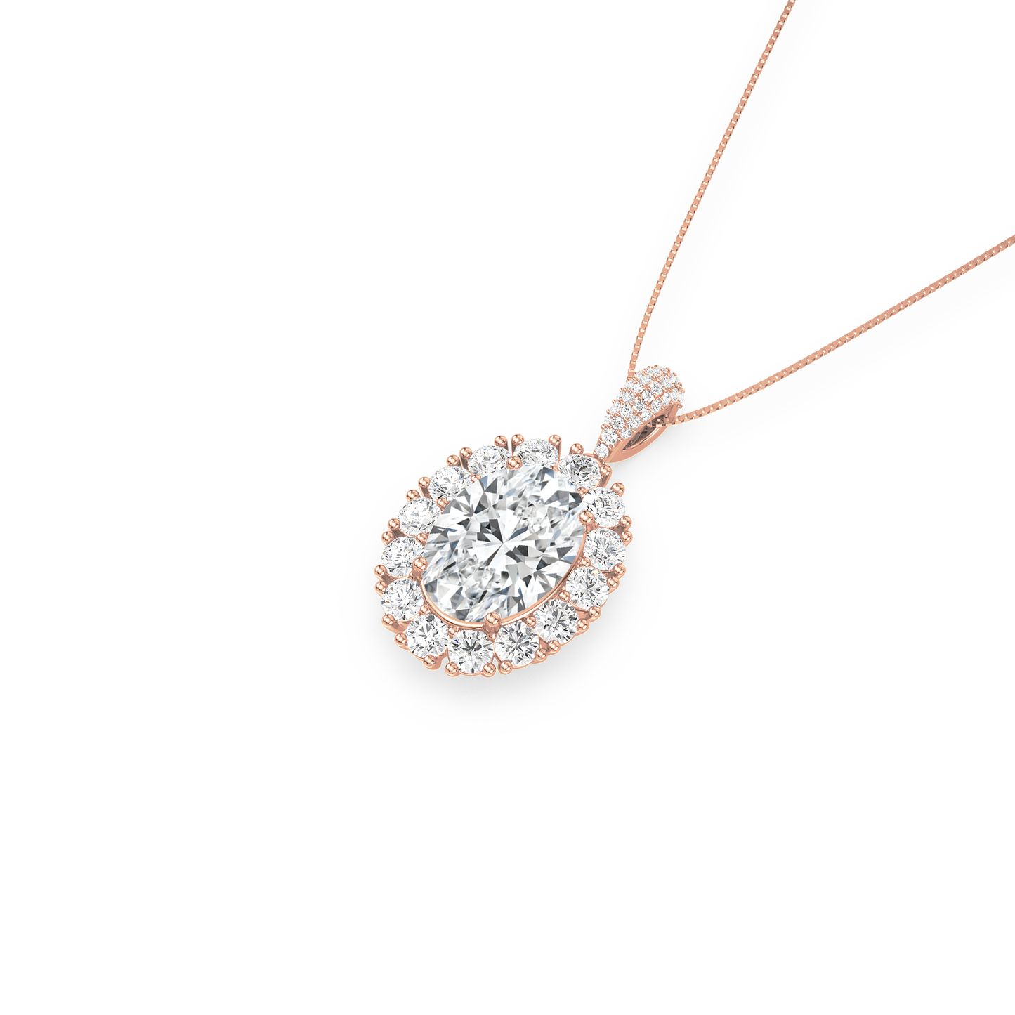 Large Blue Oval Solitaire Pendant
