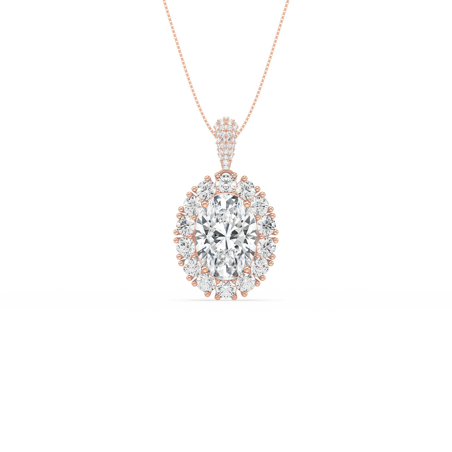 Large Blue Oval Solitaire Pendant