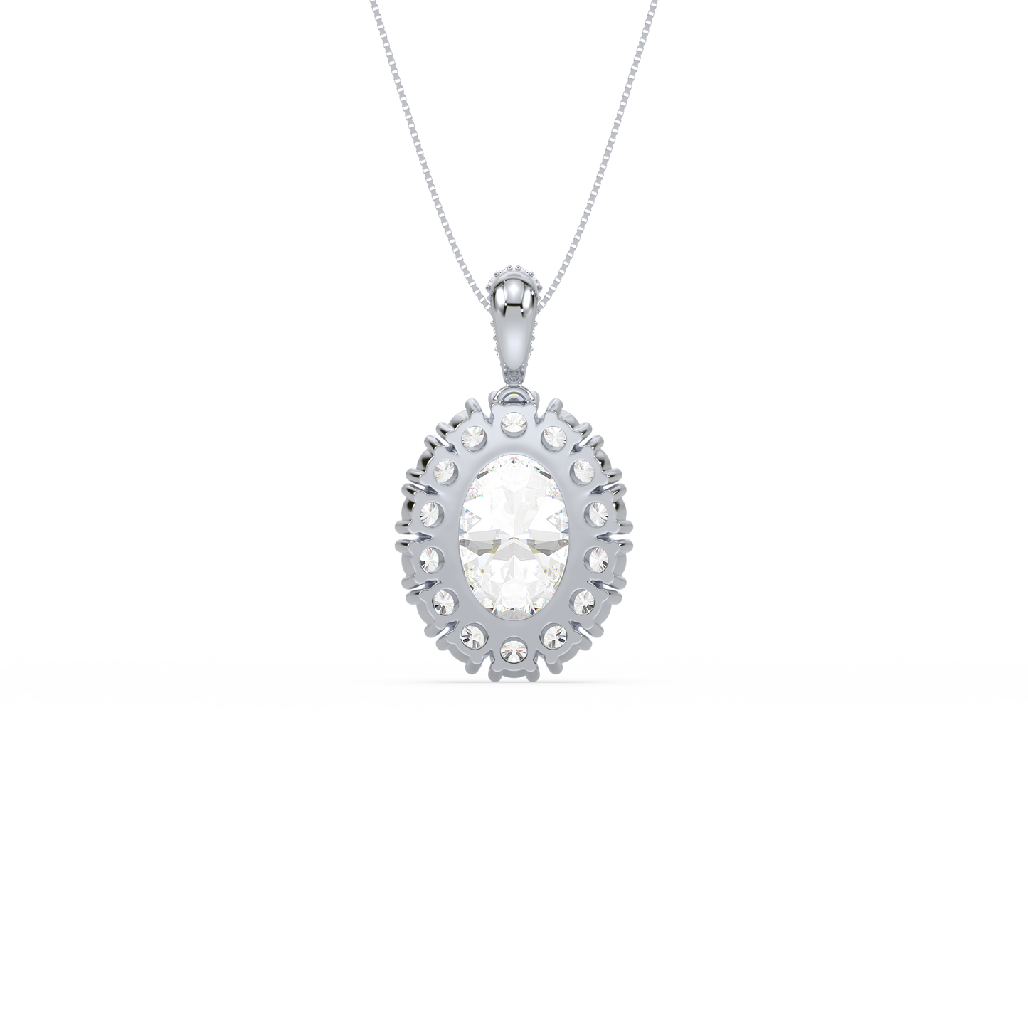Large Blue Oval Solitaire Pendant