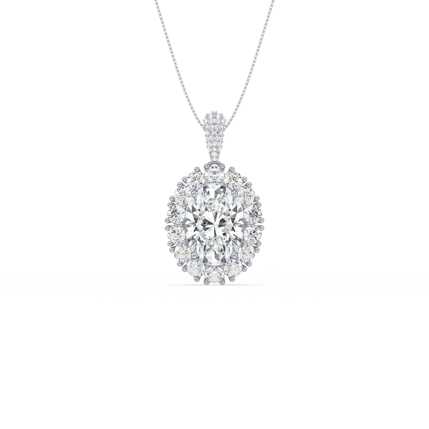 Large Blue Oval Solitaire Pendant