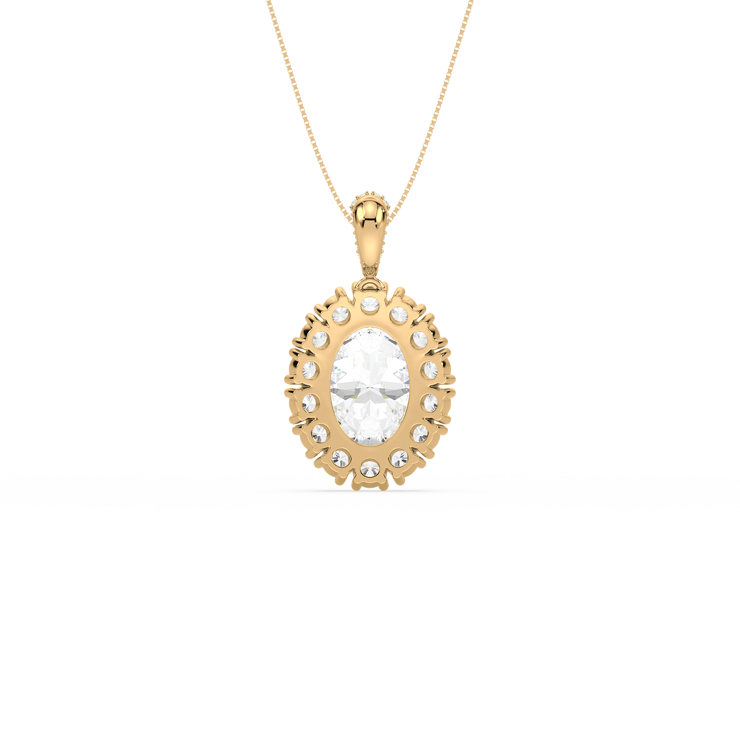 Large Blue Oval Solitaire Pendant
