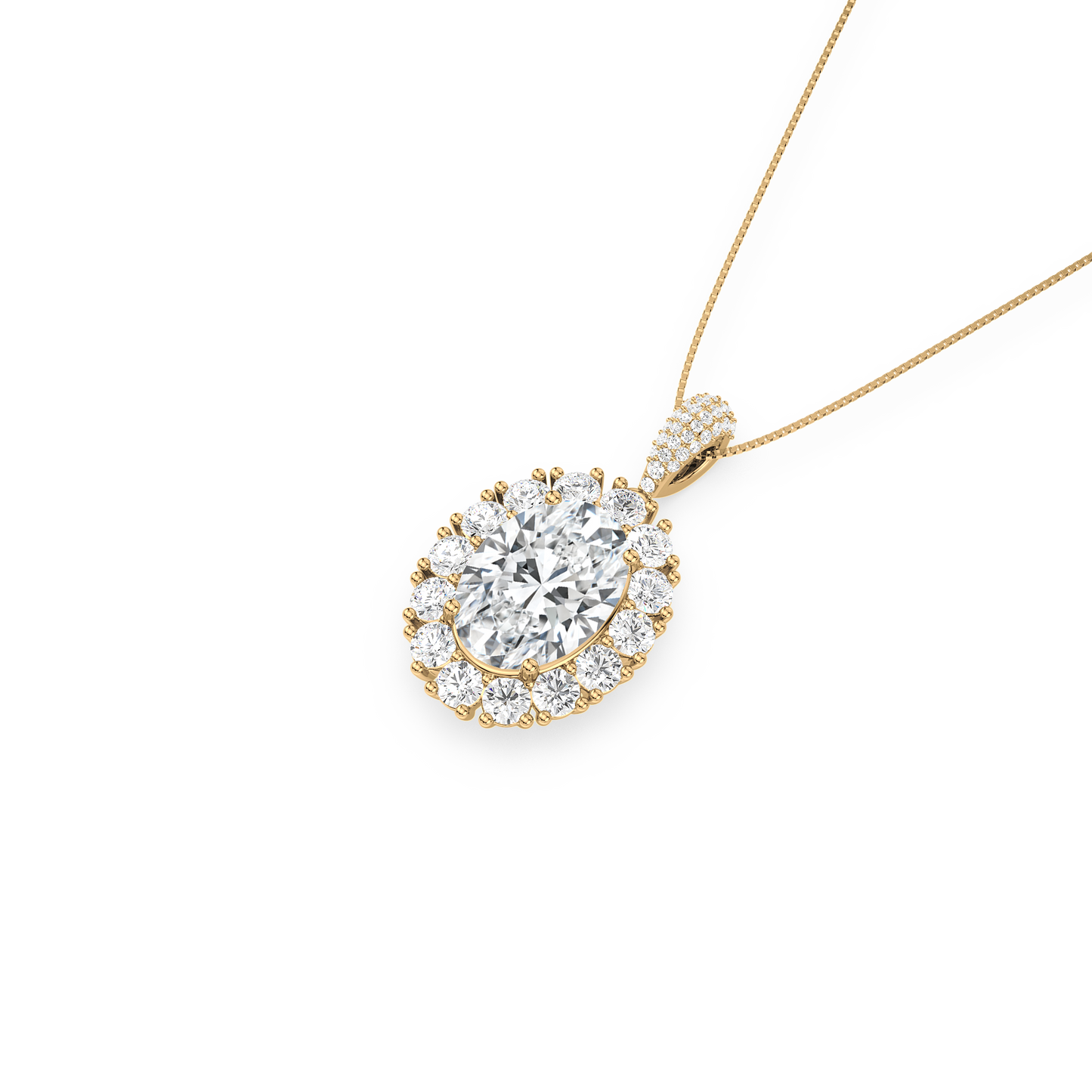 Large Blue Oval Solitaire Pendant