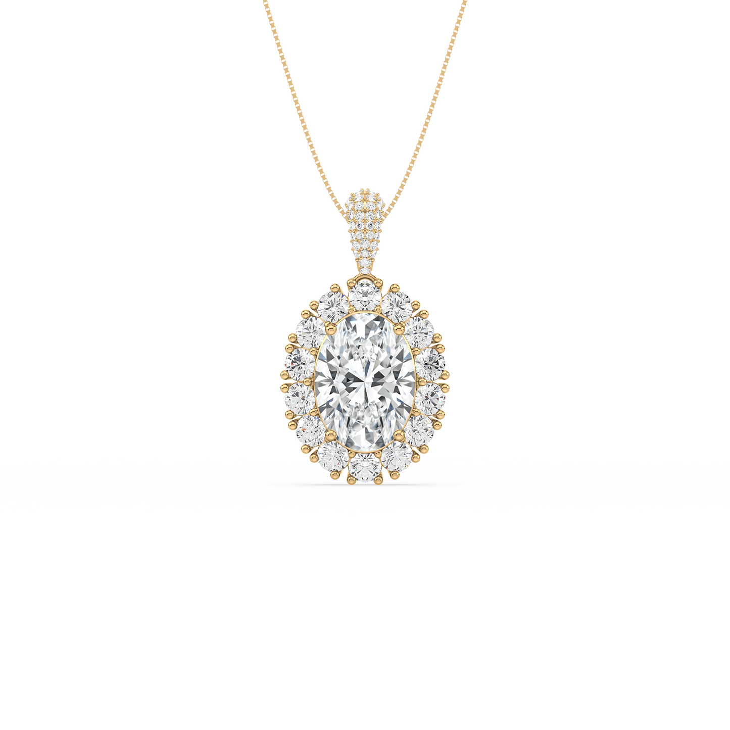 Large Blue Oval Solitaire Pendant