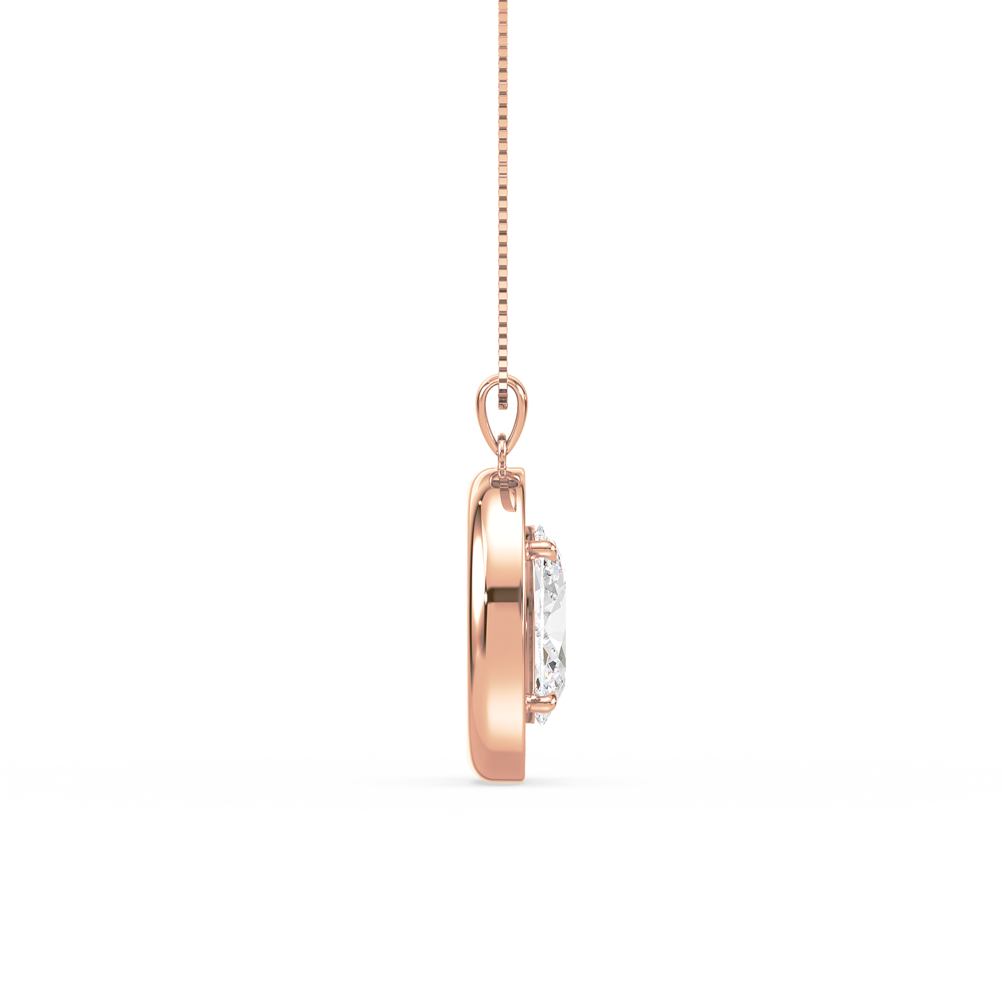 Blue Oval Solitaire Pendant