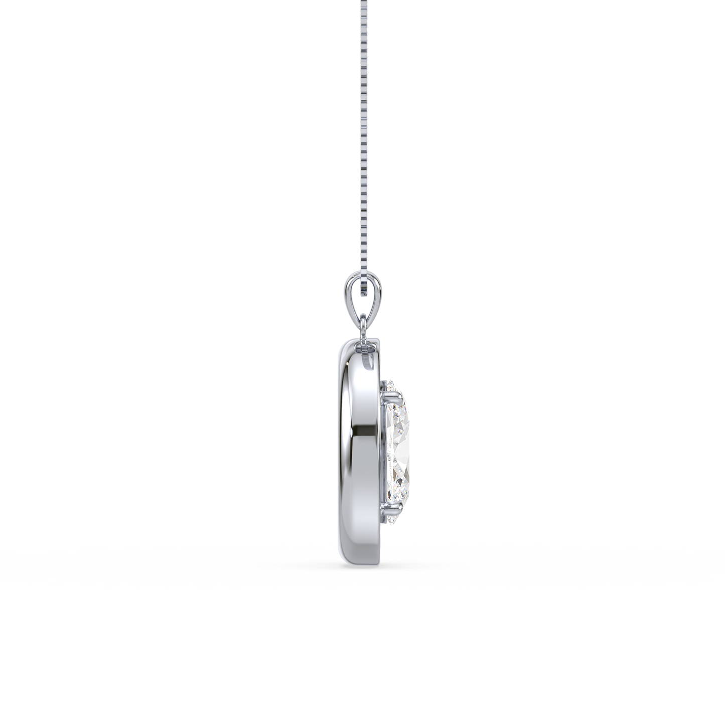 Blue Oval Solitaire Pendant